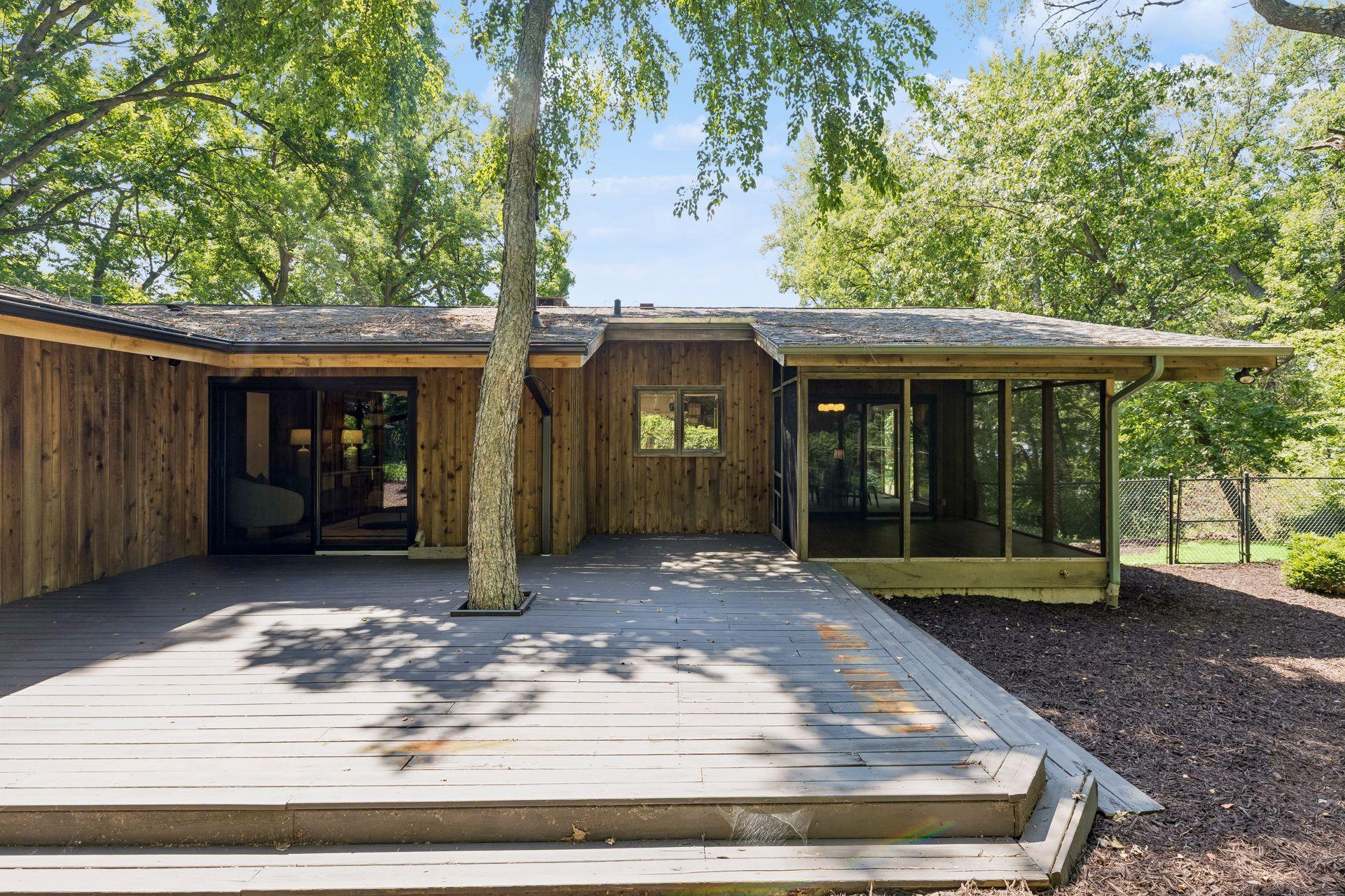 Backyard deck.