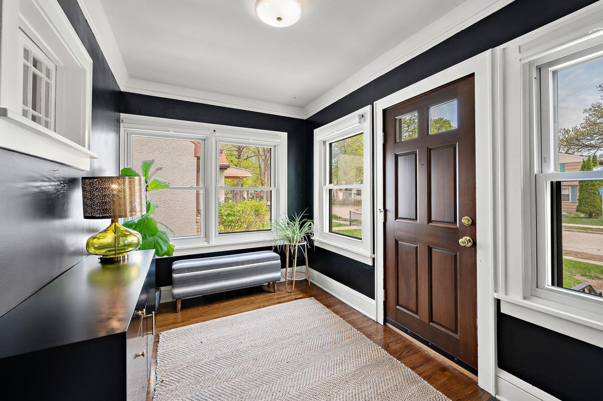 Welcoming and bright entry way.