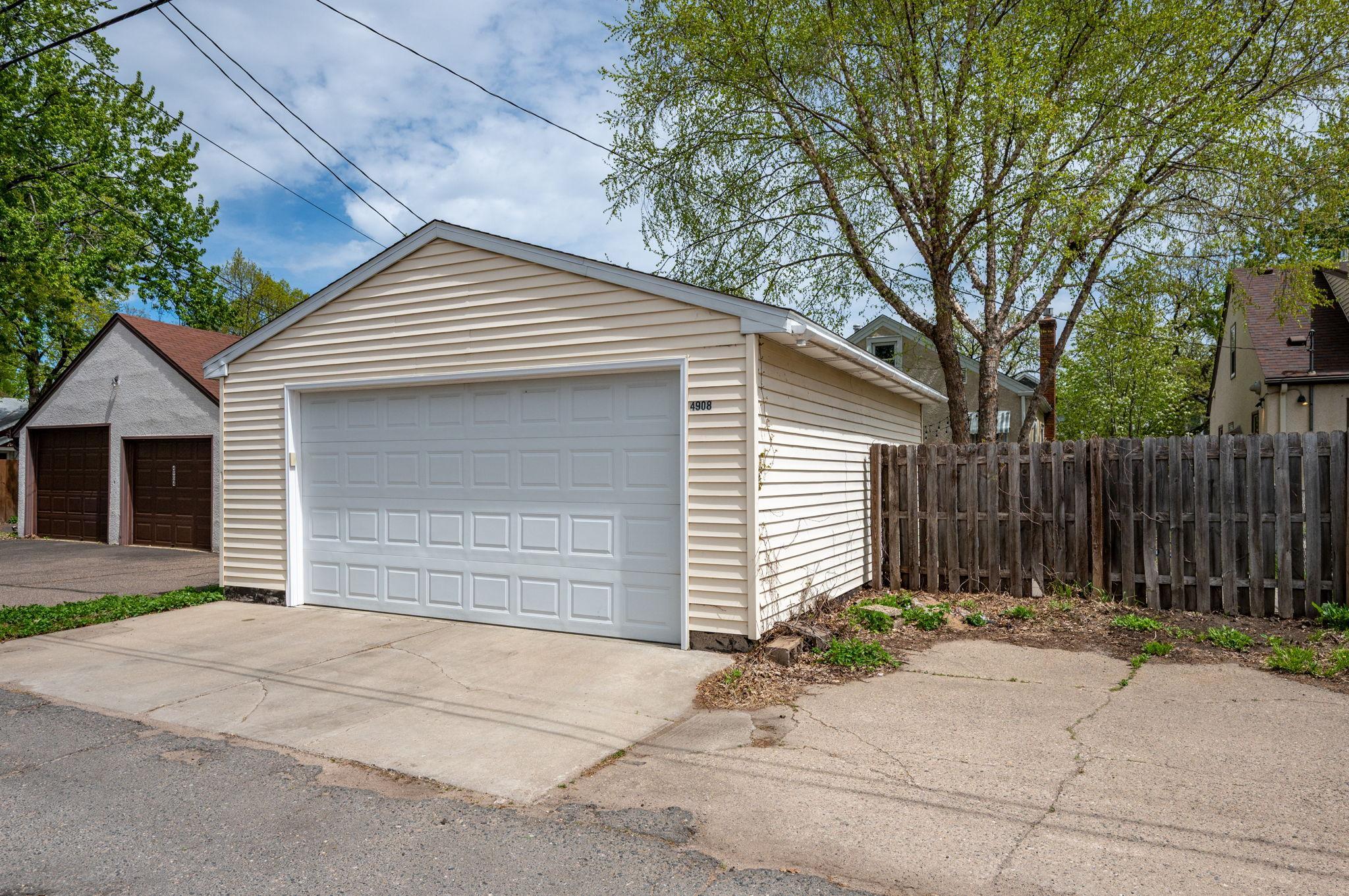 Oversized two car garage