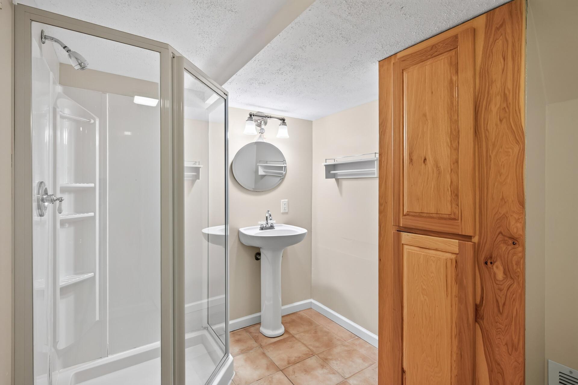 Three-quarter bath in the lower level