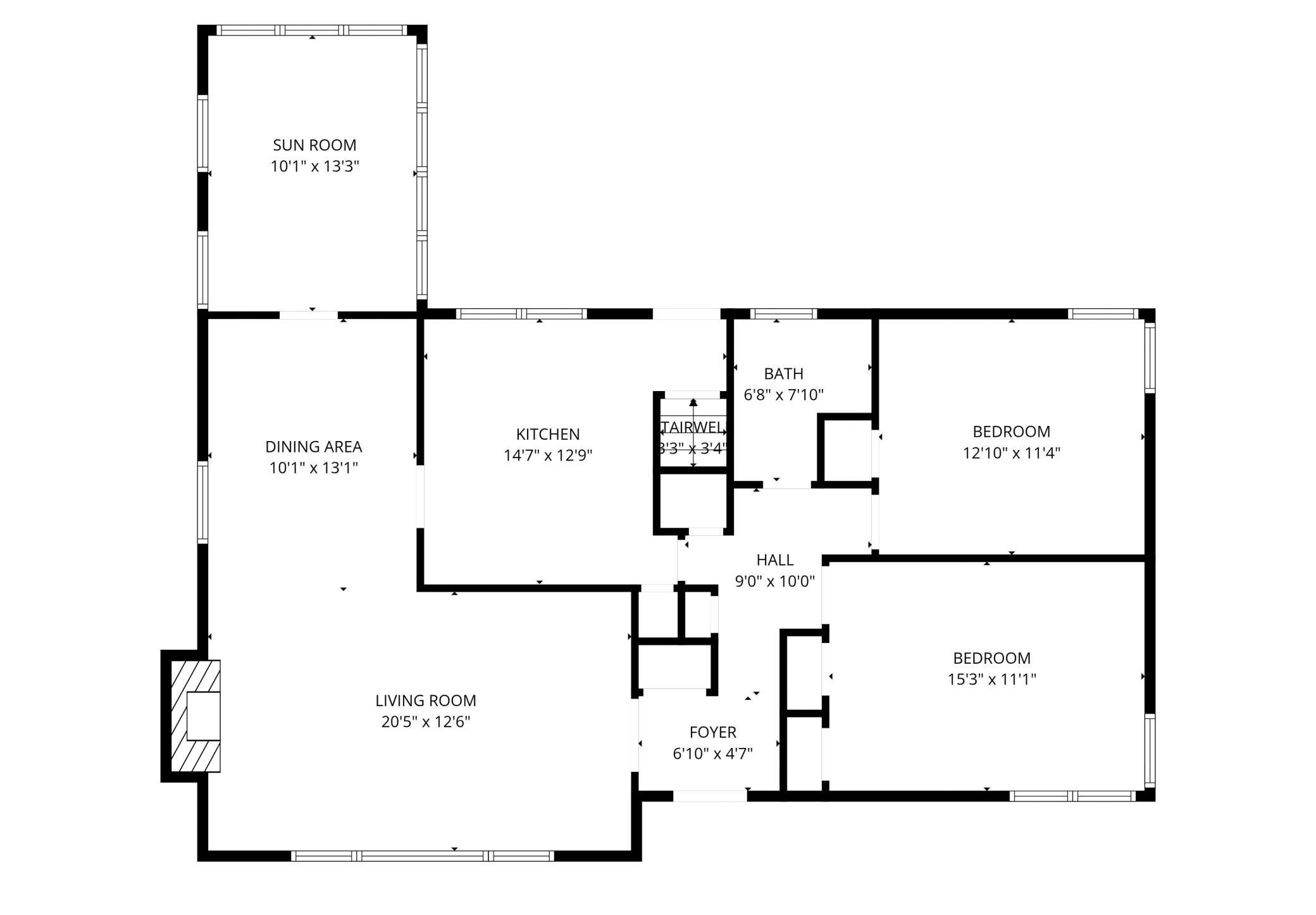 Main level floor plan.
