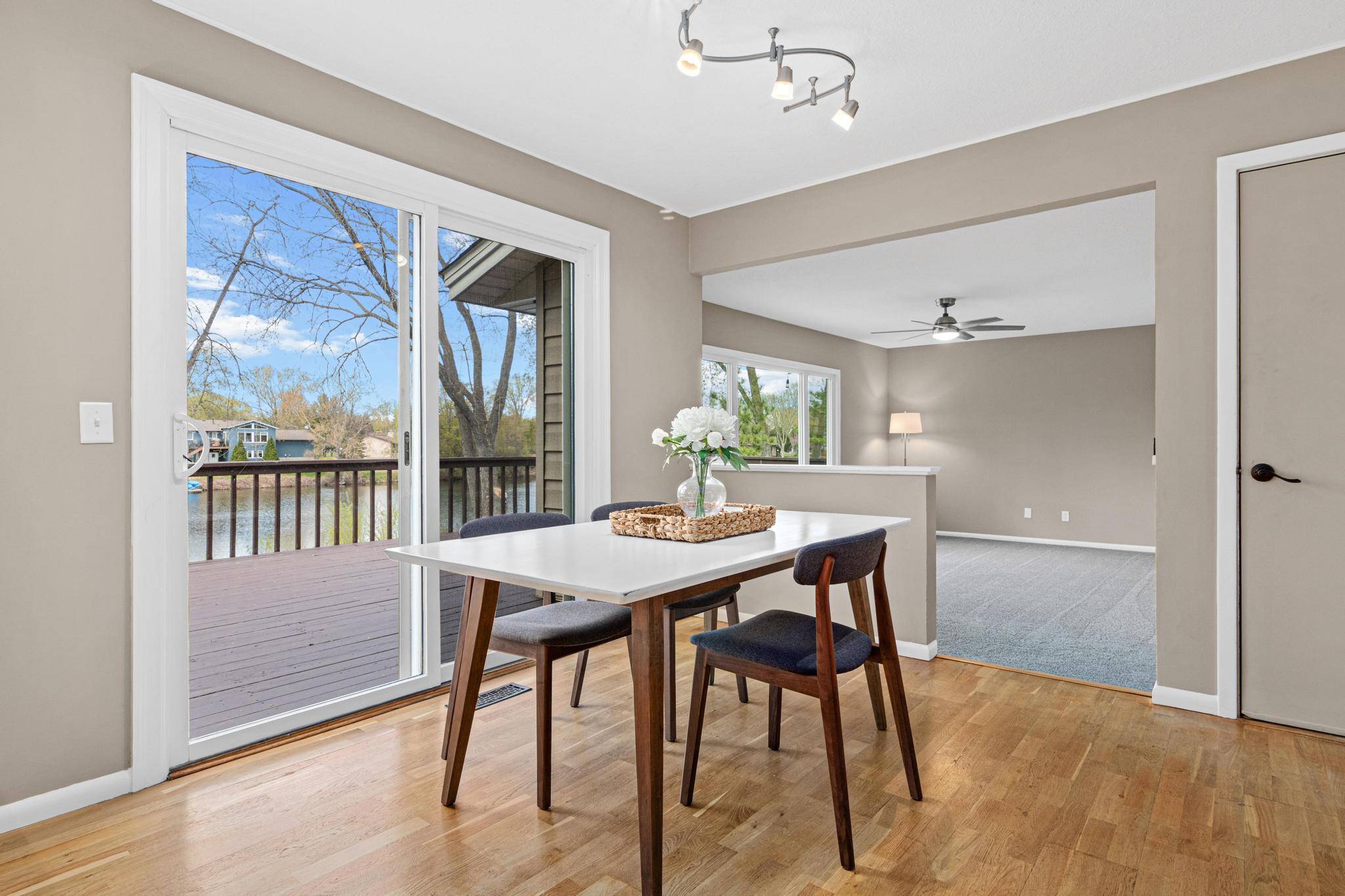 Informal dining room is located near the deck and makes grilling and entertaining a snap.