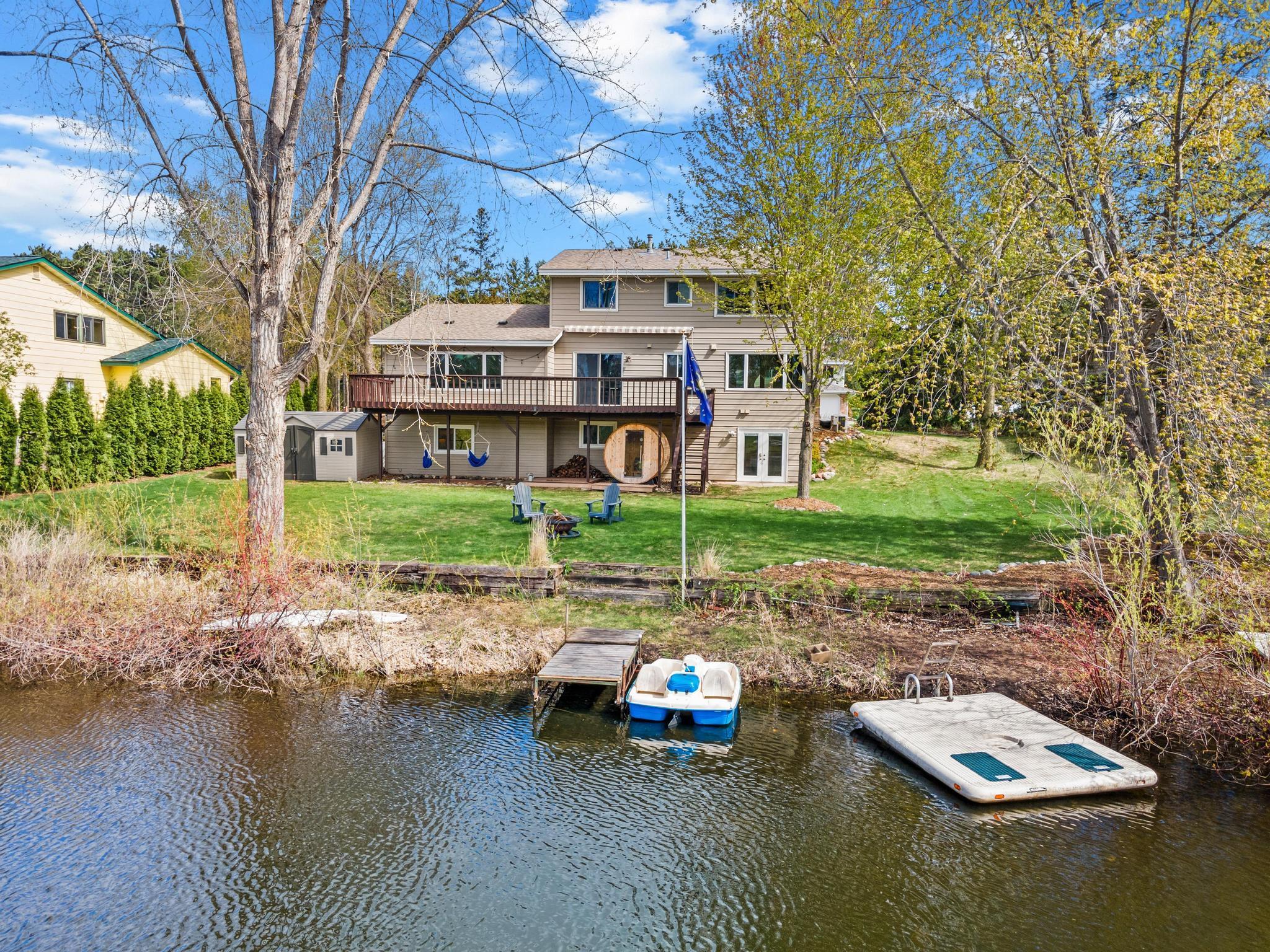 Large, flat yard is perfect for fun and games. Lower level walk-out provides easy access into the home.