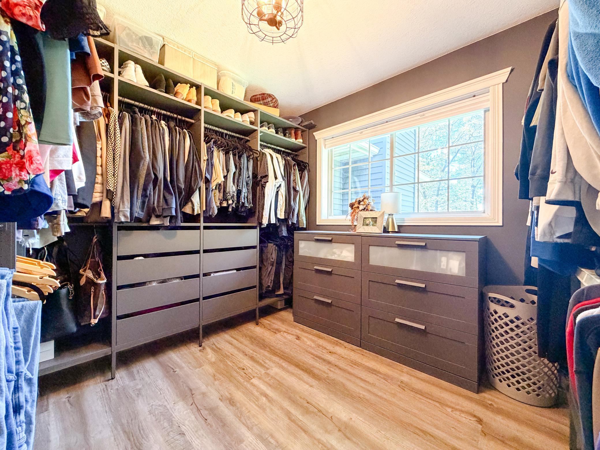 Large custom primary walk in closet
