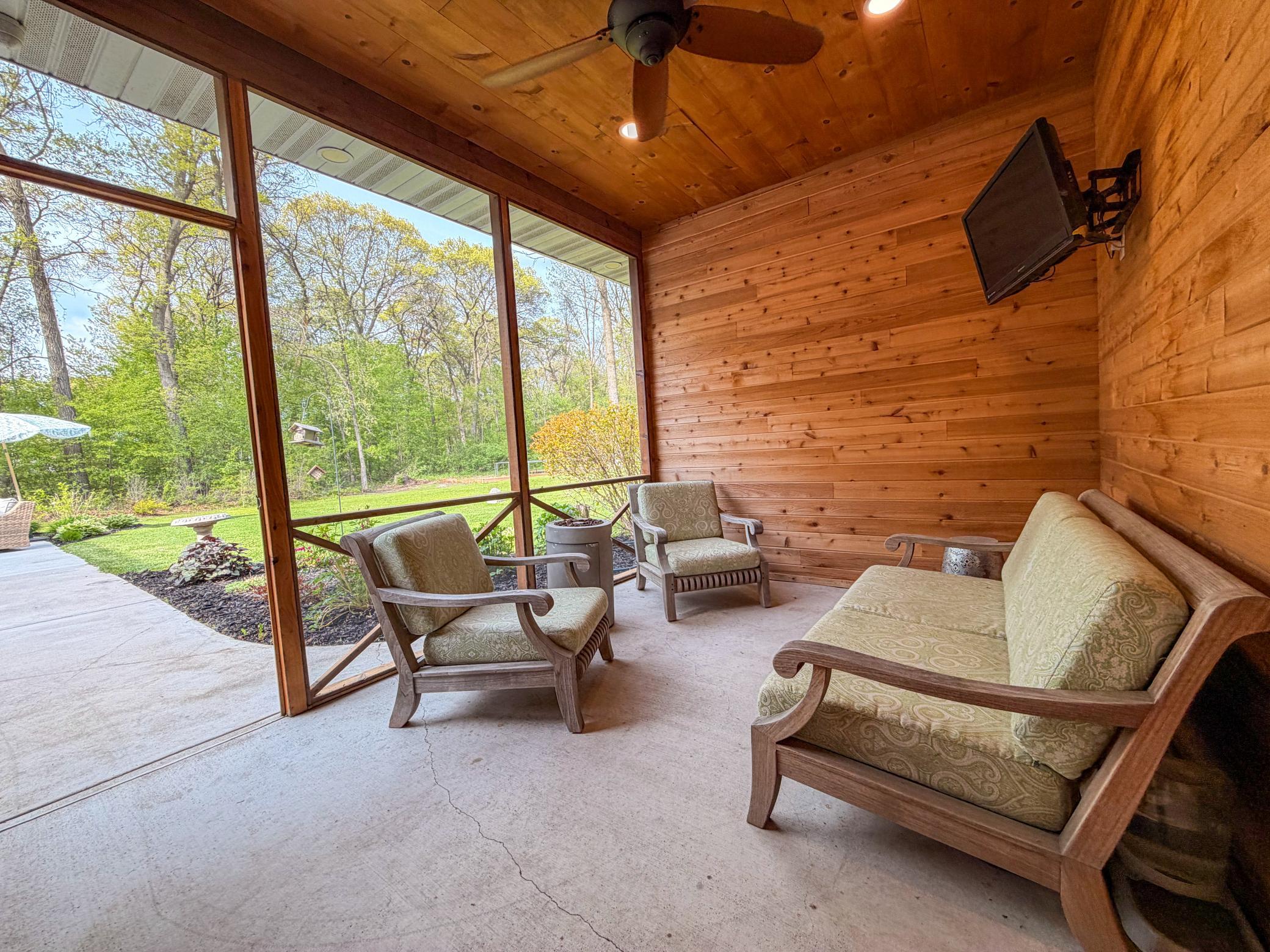Screened in porch with fan