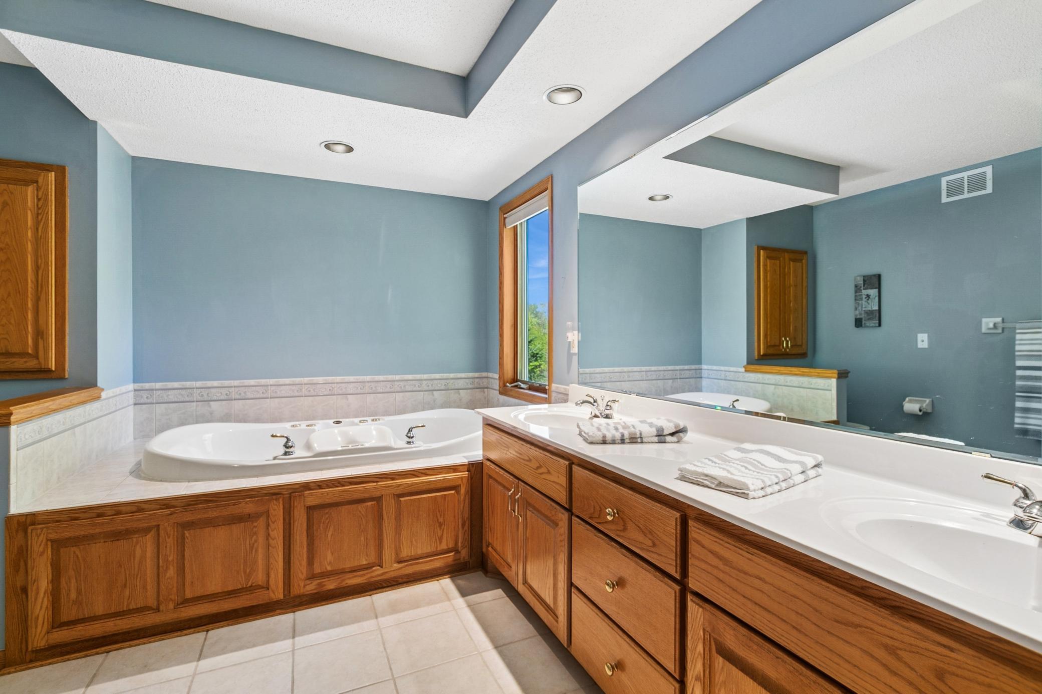 Primary Bathroom with Jetted Tub & Separate Walk-in Shower