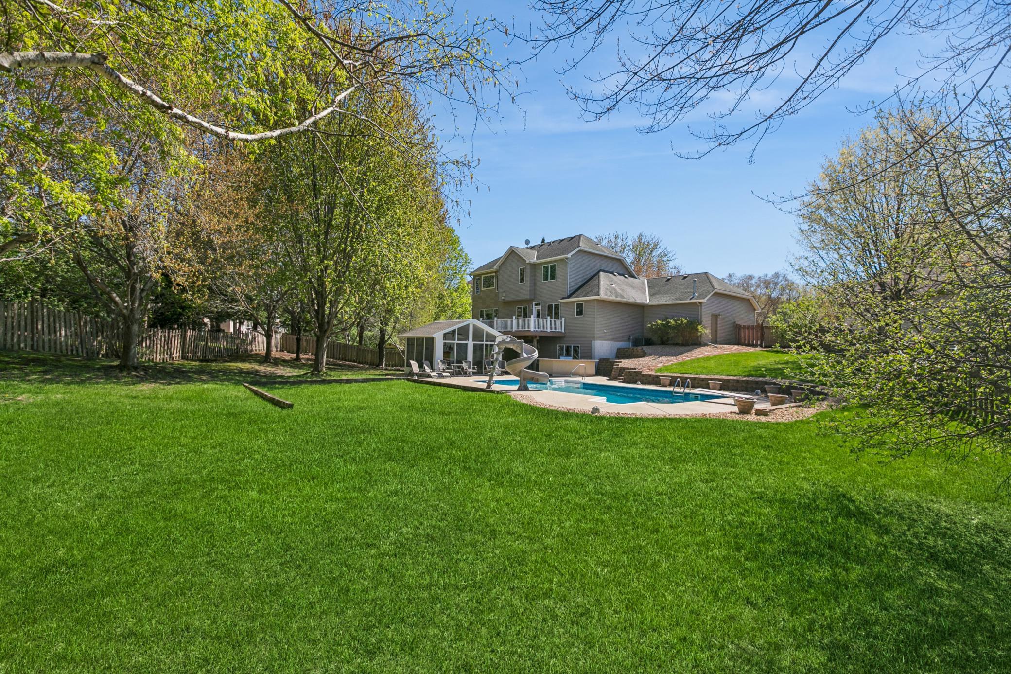 View from the back of the yard to the house