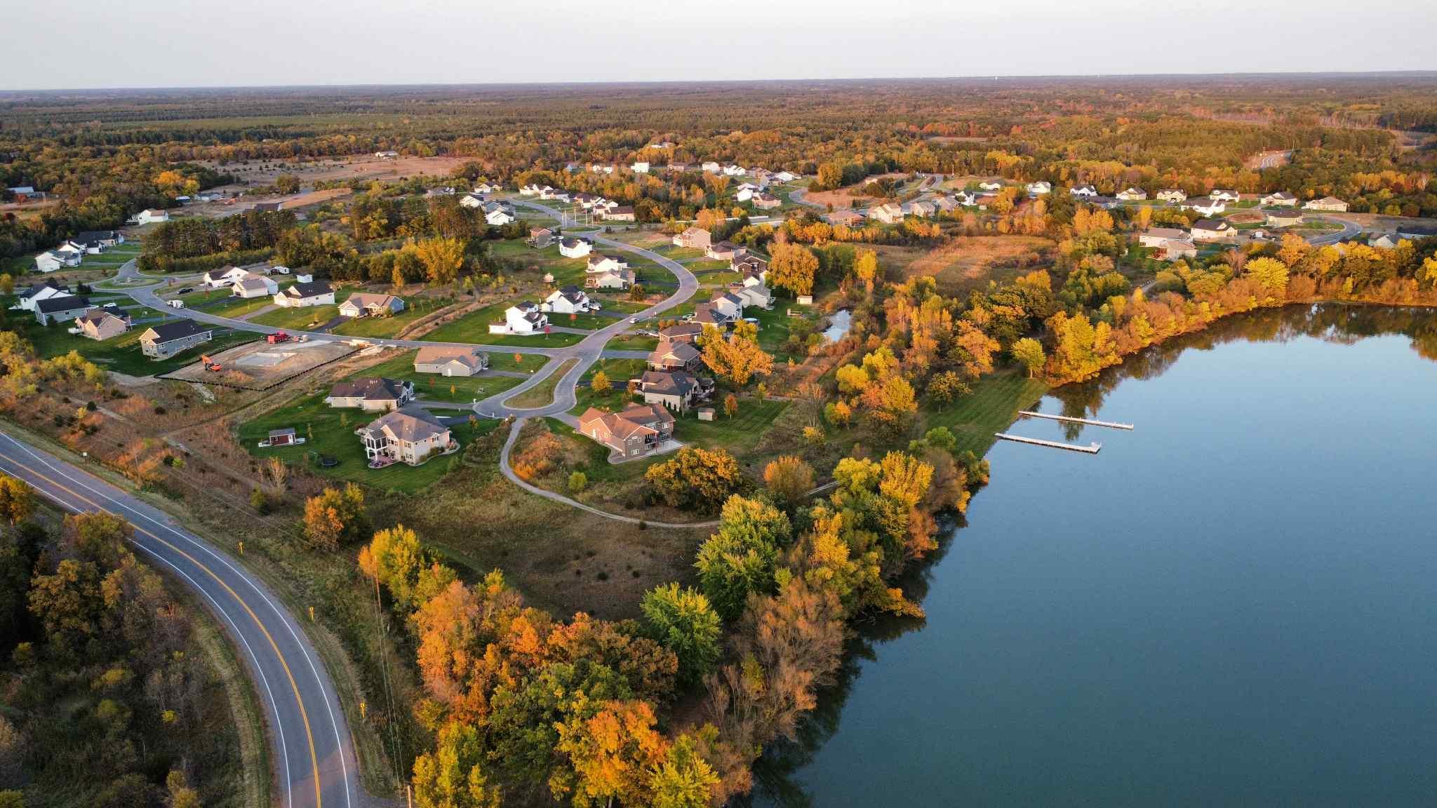 A fall view of one of the trails that lead to the beach, docks, and pavilion all owned by the association and private to this neighborhood community.