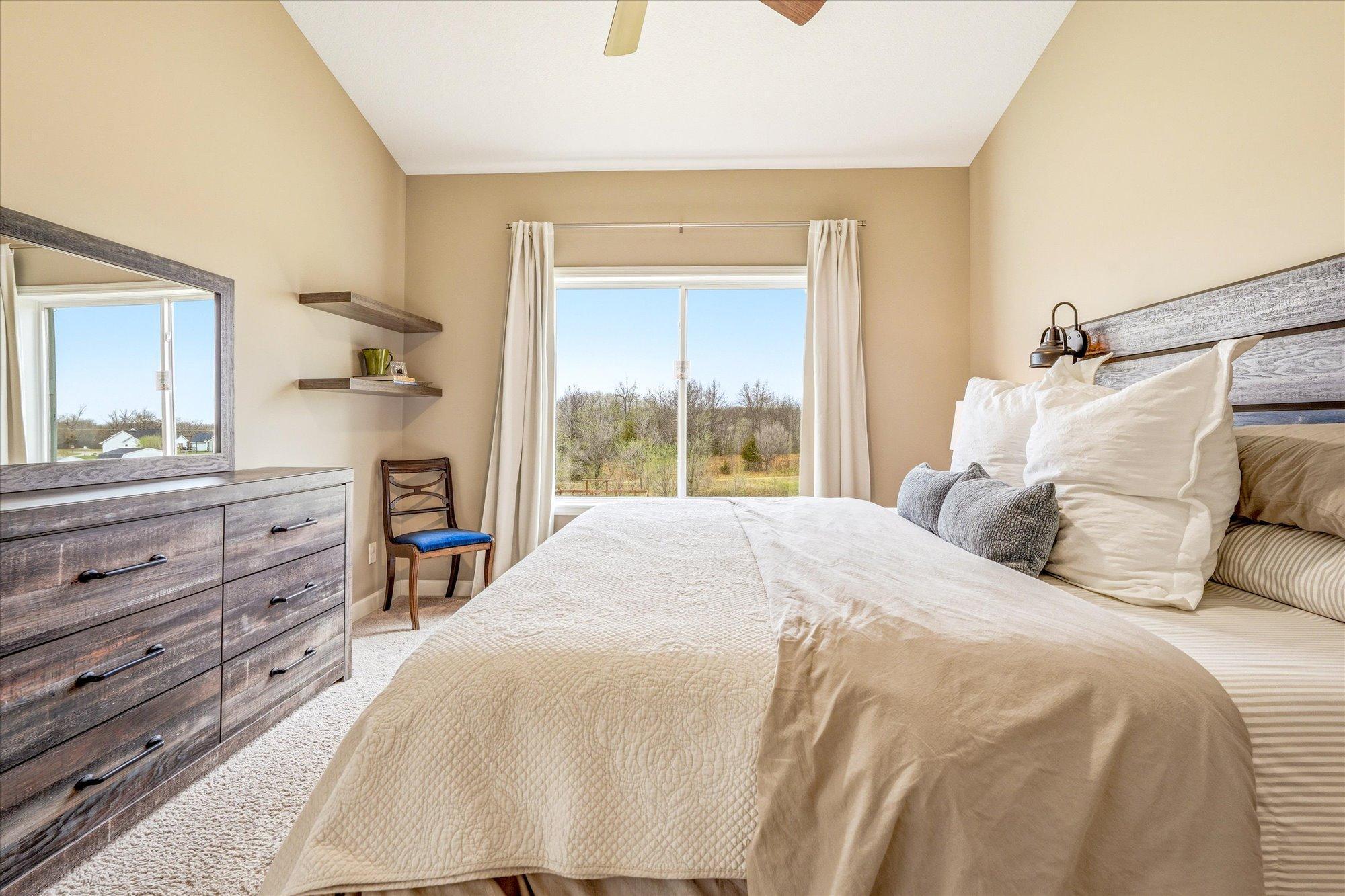 Wake up to your front row seat of all the beautiful foliage in your backyard.