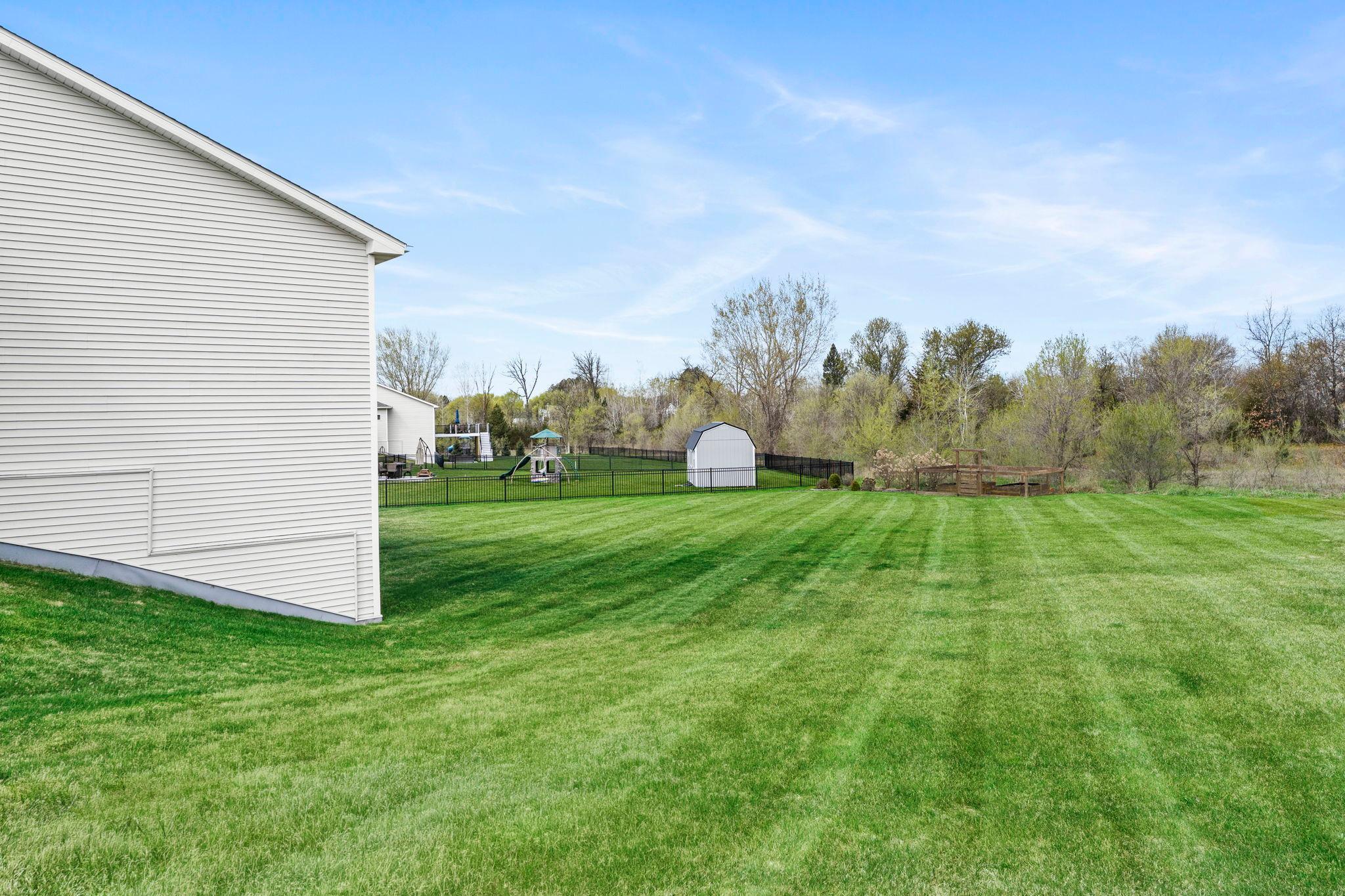 Another view of the well maintained backyard.