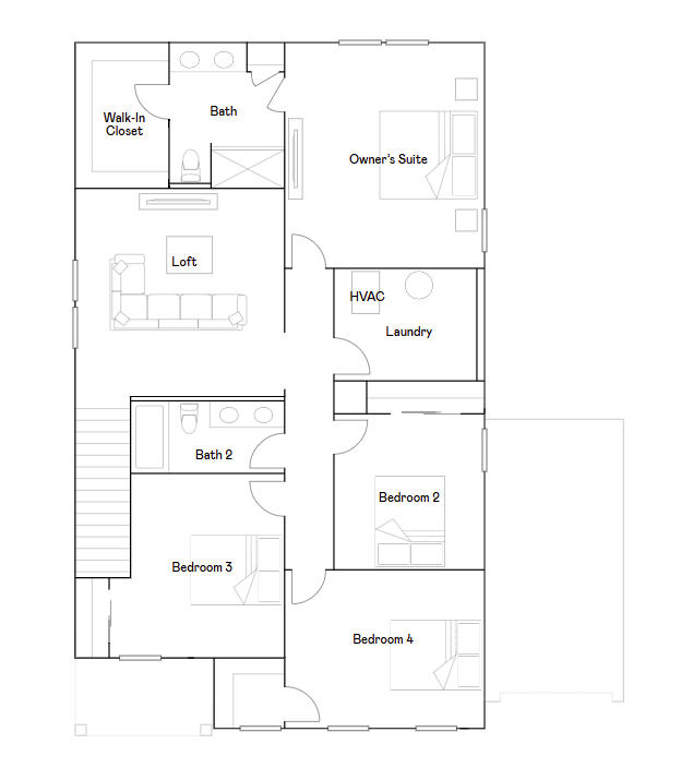 Sequoia upper level floorplan.