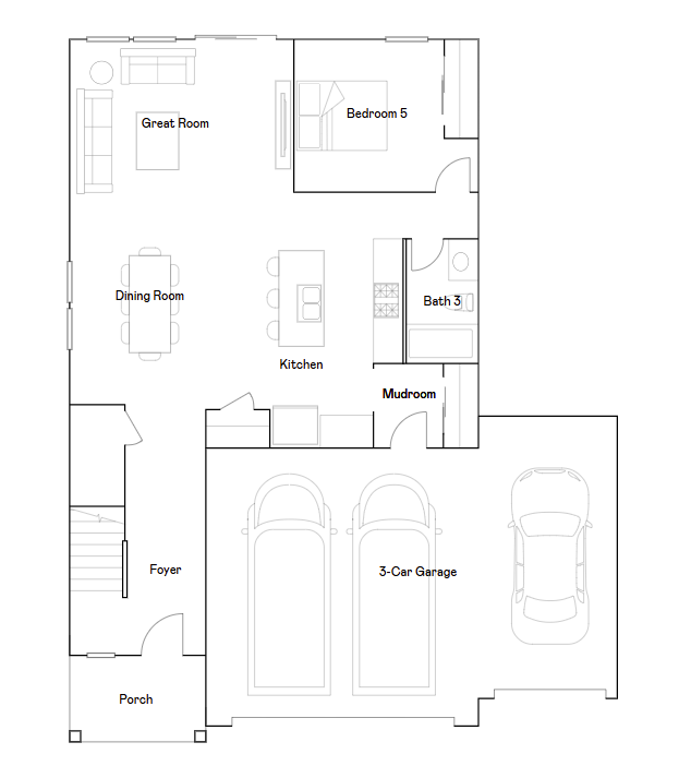 Sequoia main level floorplan.