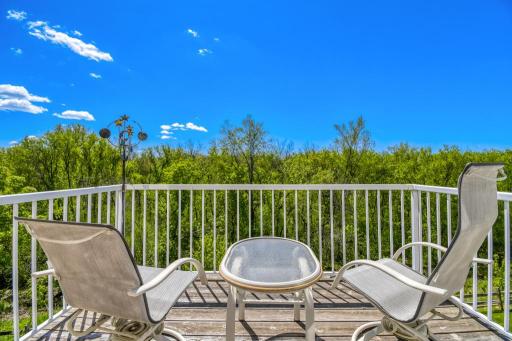 Wooded and wildlife views from the upper deck