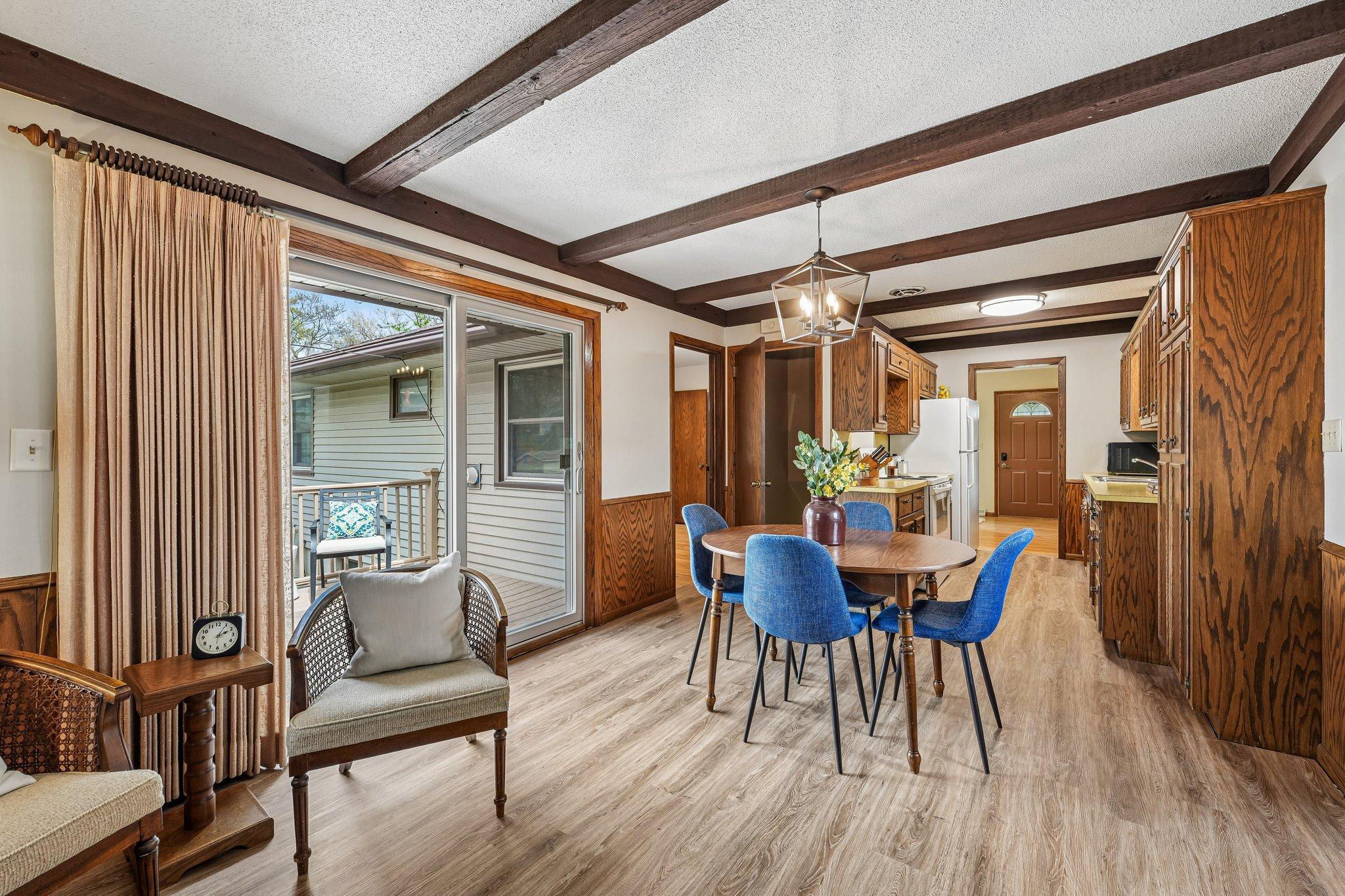 Sliding door out to deck