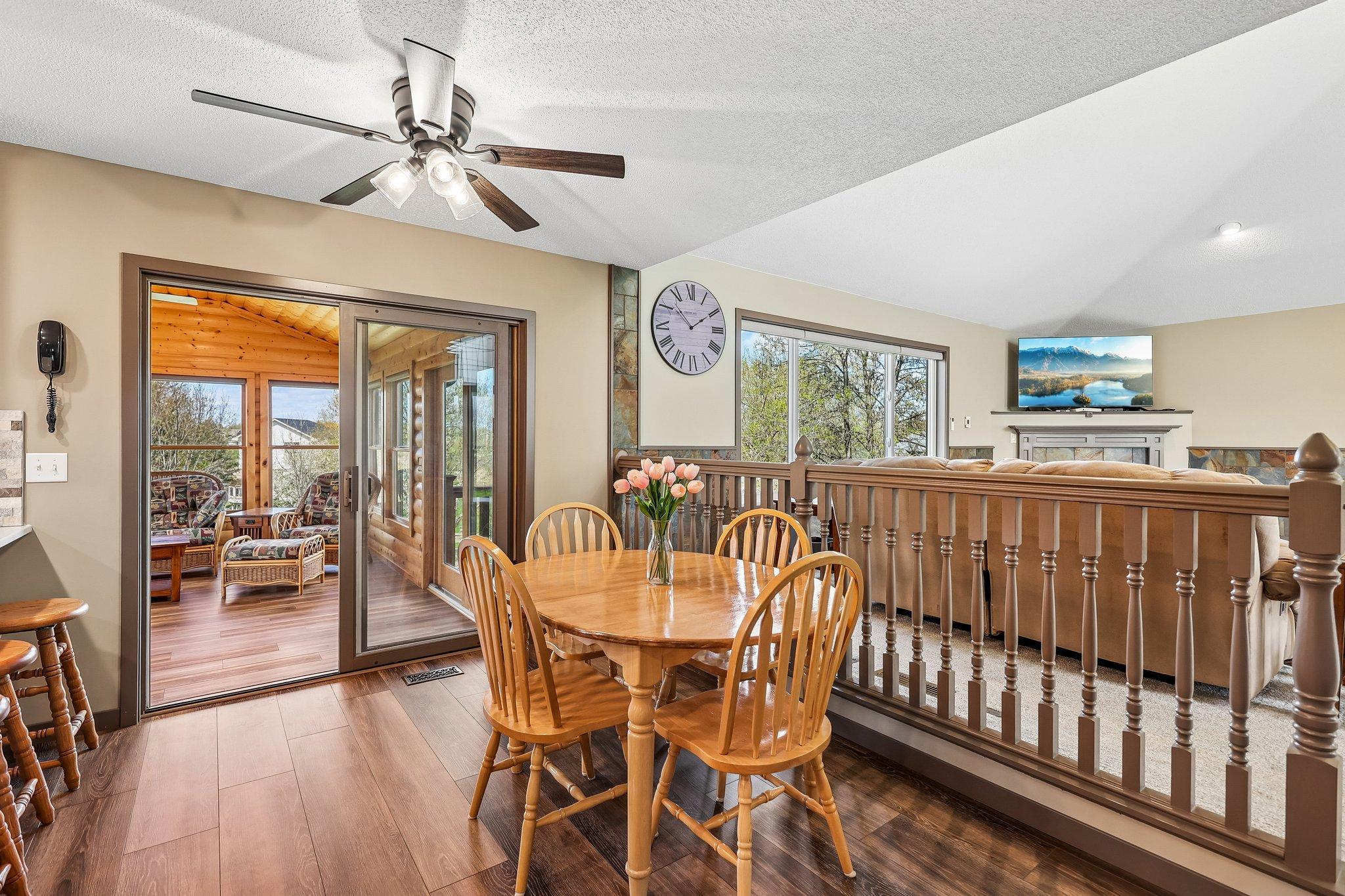 View of the Porch, Dining and Living Room