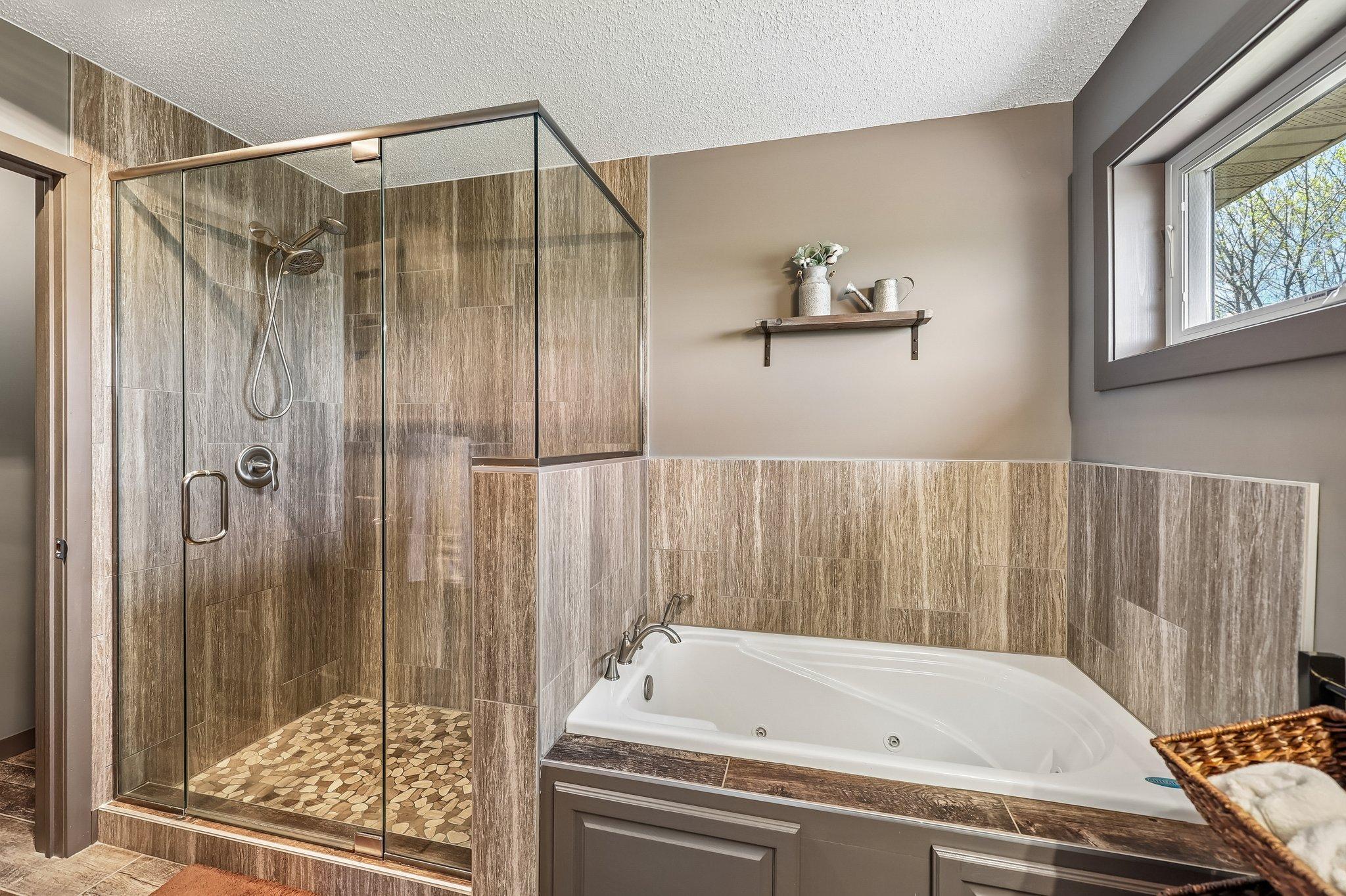 Relax! Spa like experience with heated floors.