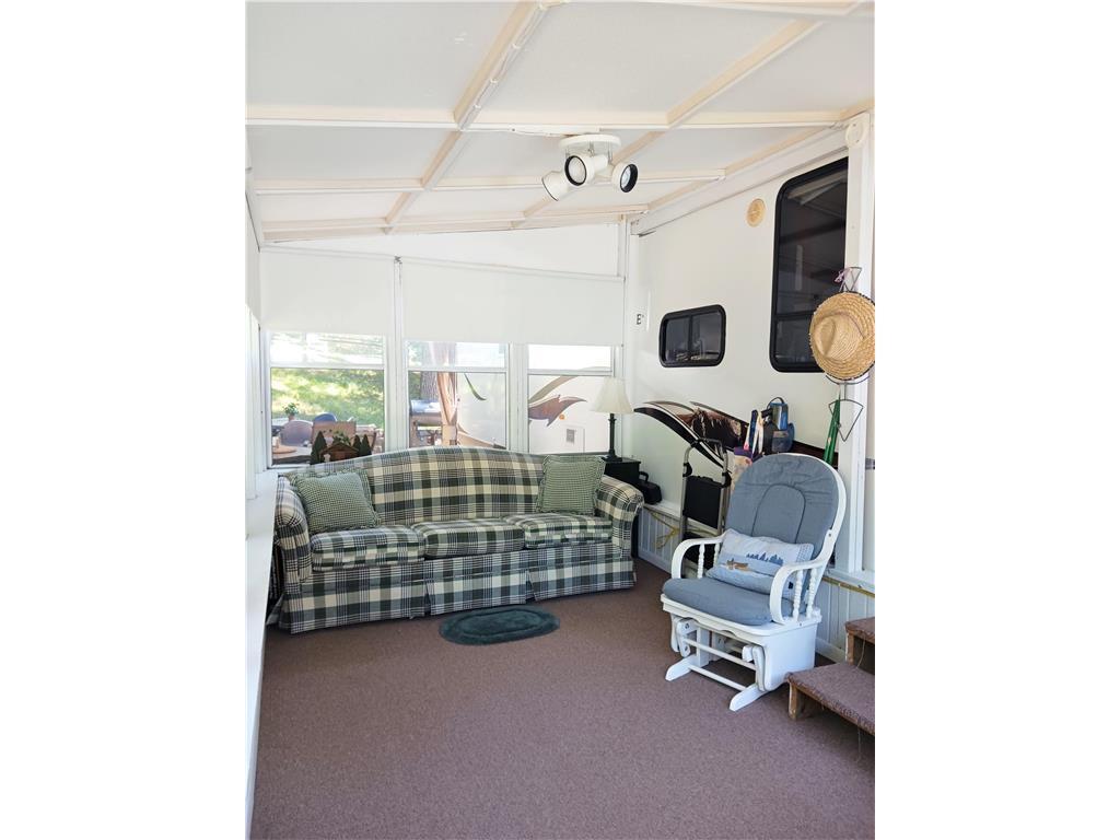 Porch area with pull out couch for guests