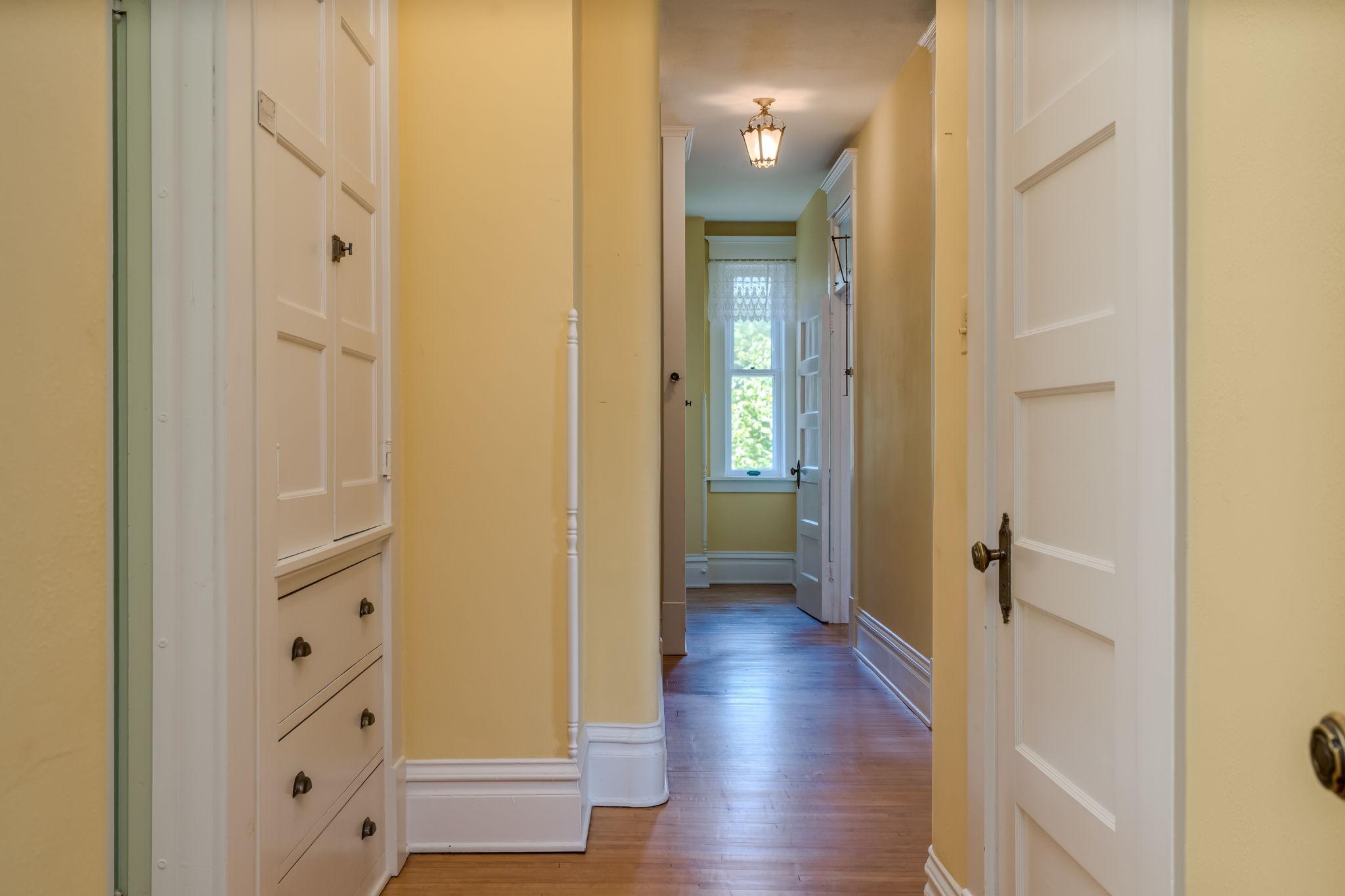 Beautiful hallway with storage