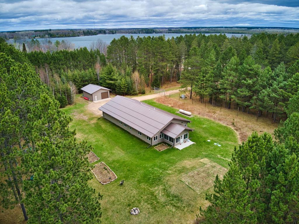 aerial view to lake