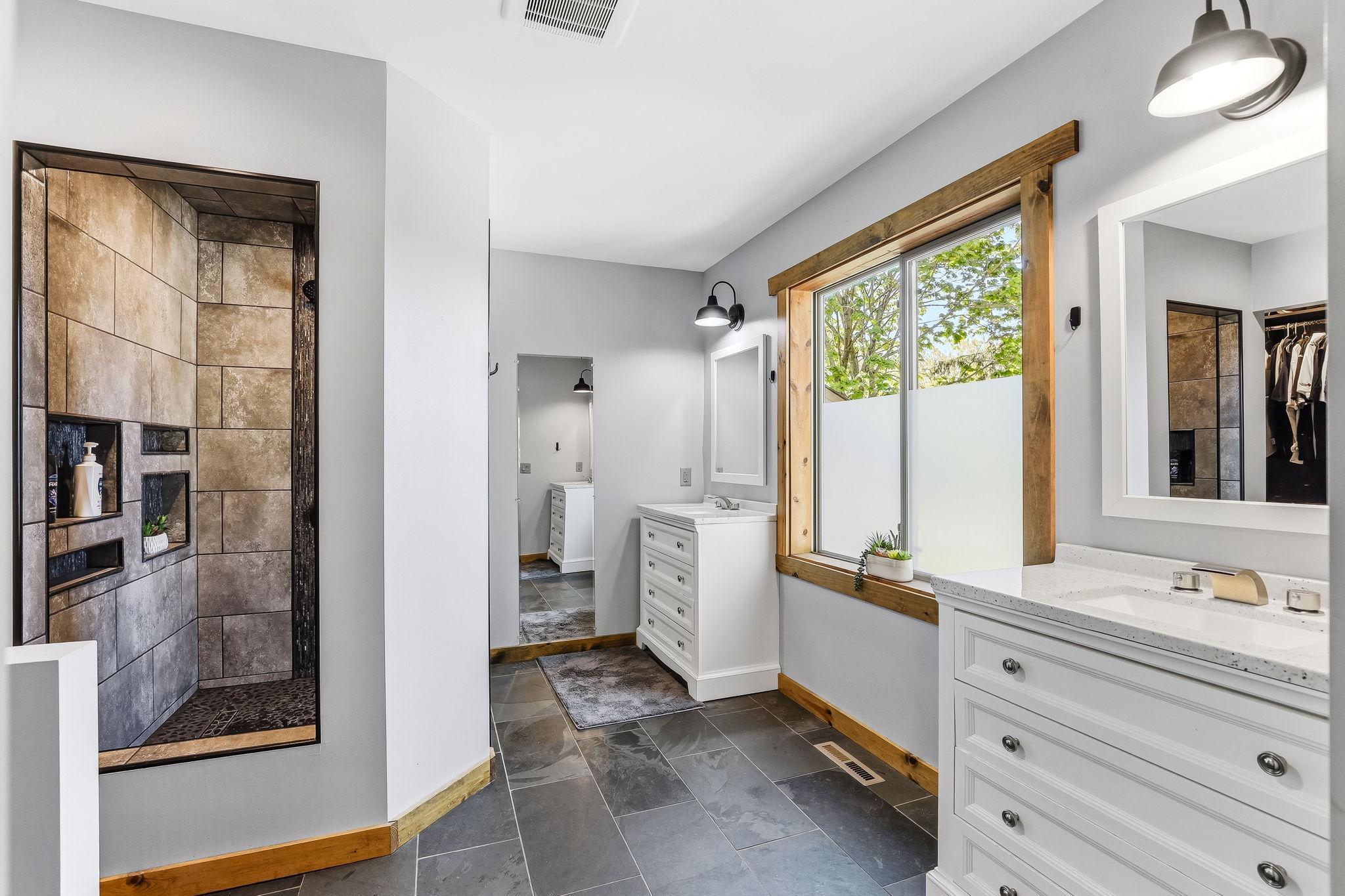 Beautiful master bath with double vanity