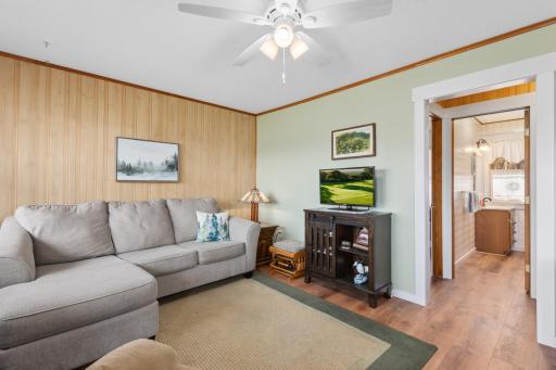 Cozy up in the living room on a rainy day with a book or a good movie.