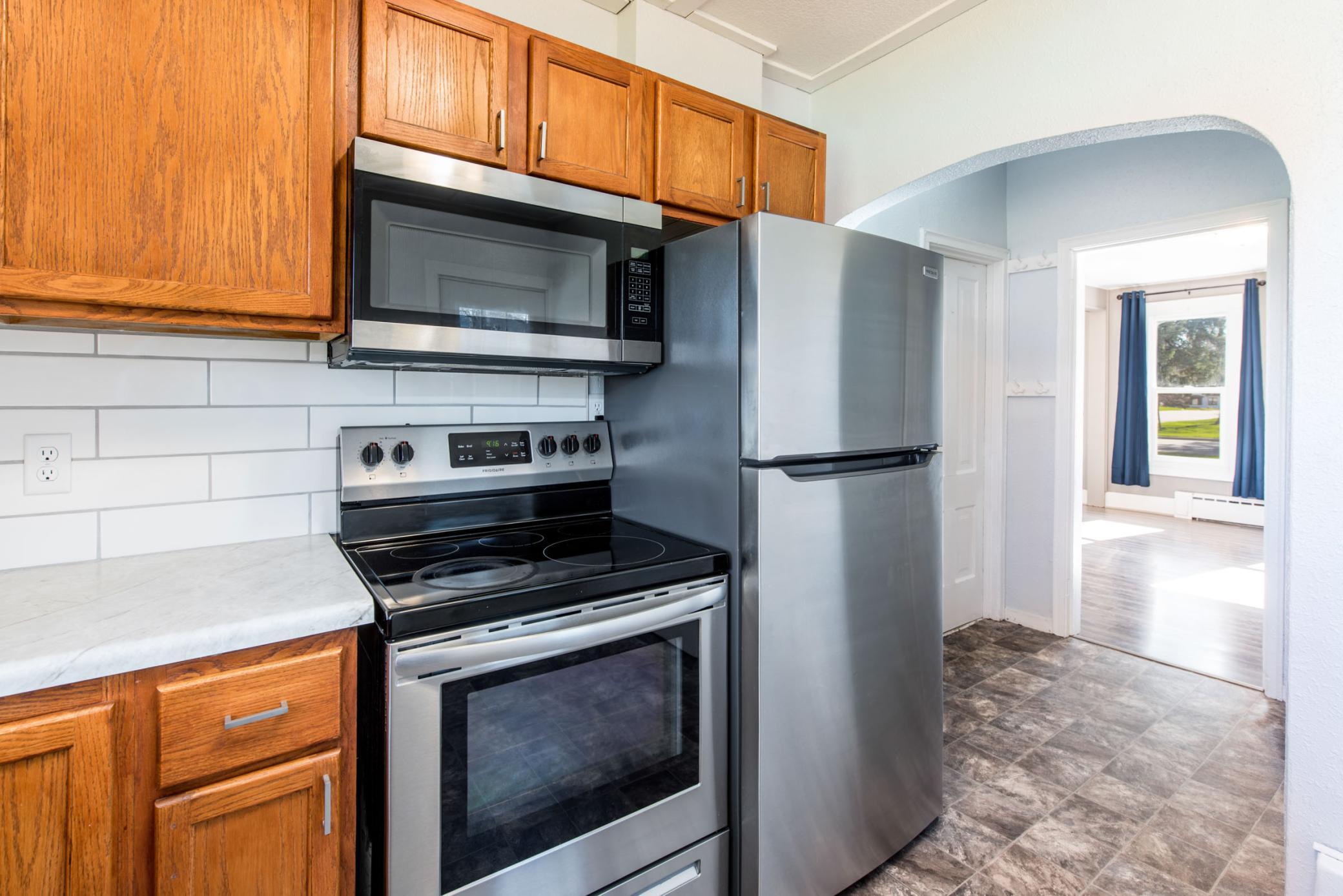 Stainless appliances.