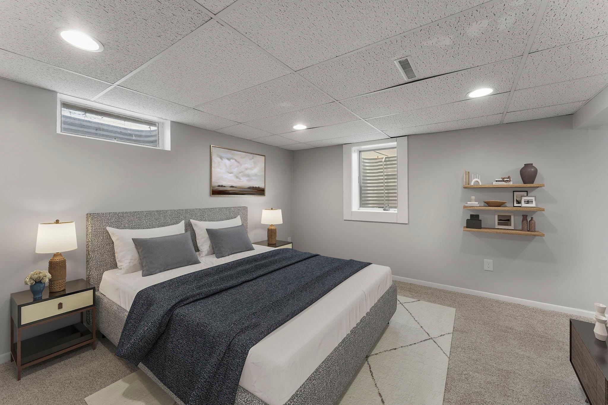 Virtually Staged Downstairs bedroom