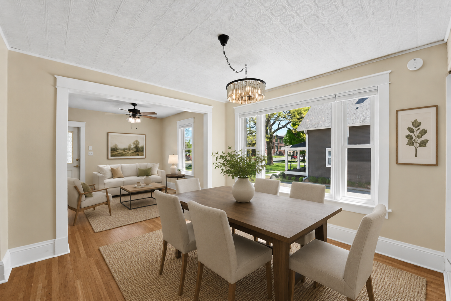 Living room/dining room - virtually staged