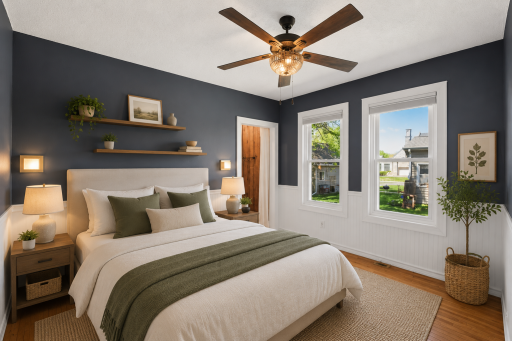 Bedroom w/walk in closet - virtually staged