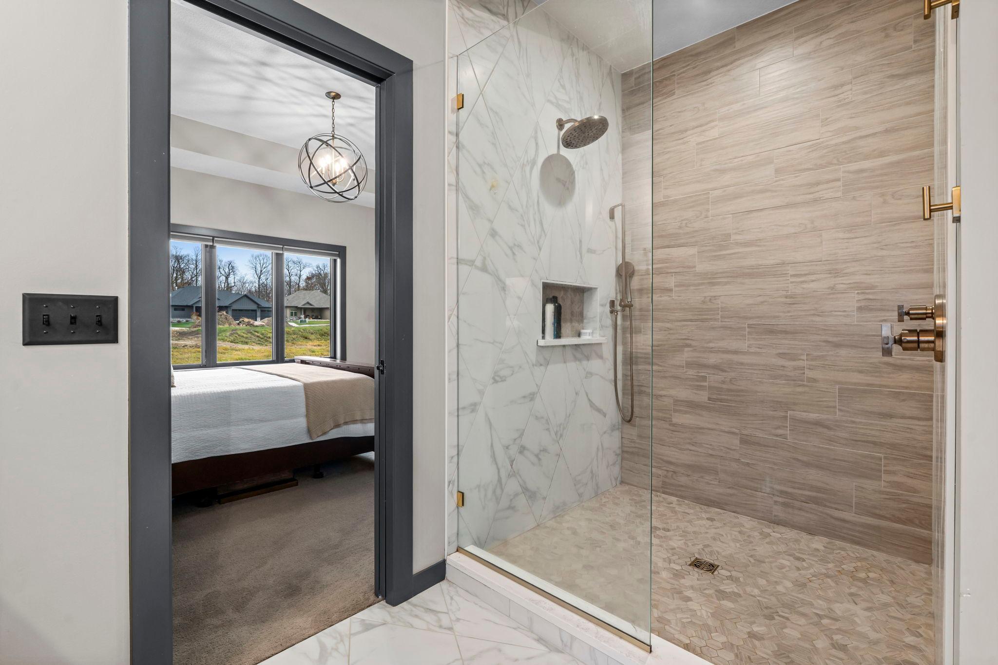 Enjoy the stylish walk-in shower