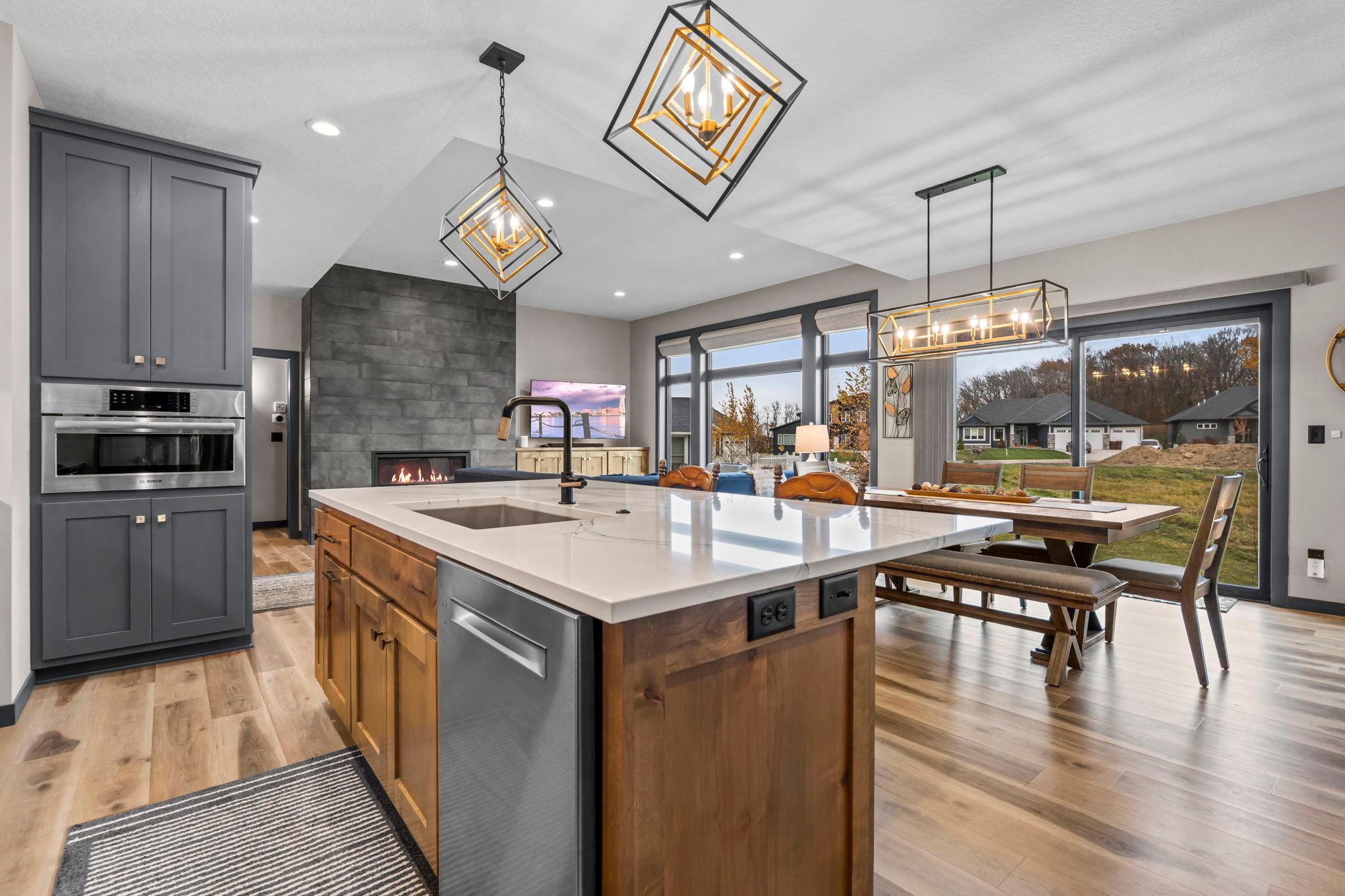 Great flow between the kitchen and dining areas creates an ideal space for everyday living and entertaining