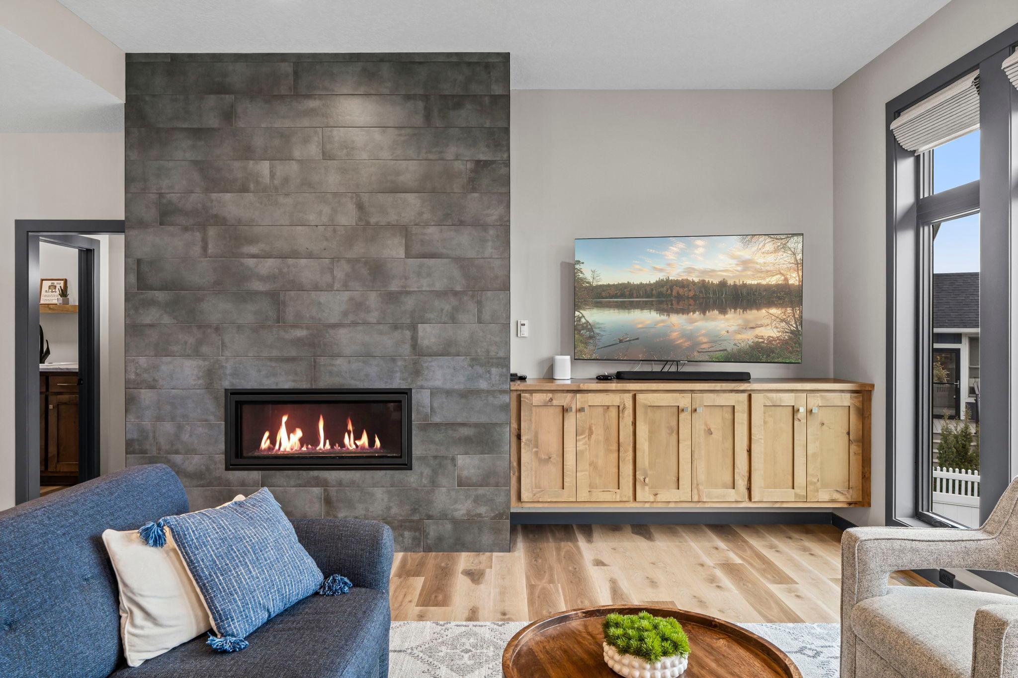 Living room fireplace