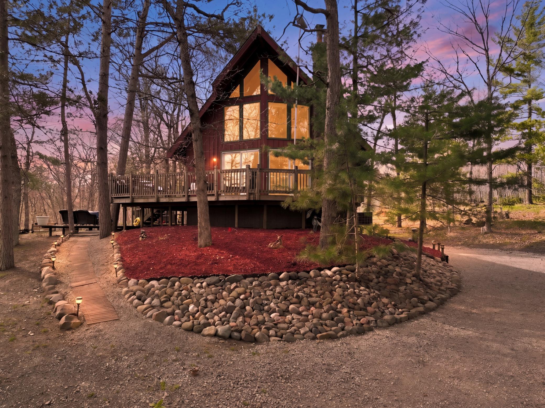 It's a beauty! 1.67 acres host this Chalet style 1 1/2 Story home nestled in the woods. Purchase with confidence. This home sale includes a one year home warranty. * See lister for coverage details.
