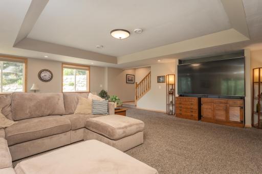 A cozy lower level space adds to the living area