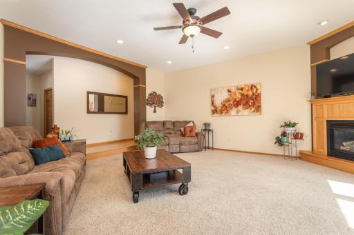 The spacious living area offers an easy flow for everyday life and entertaining