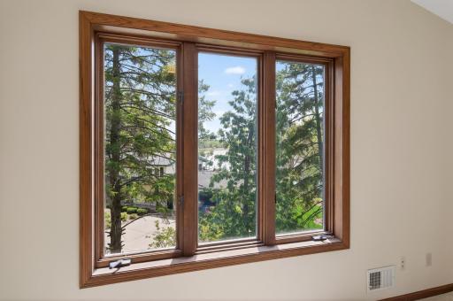 Lake views from the main bedroom is a great way to start the day.