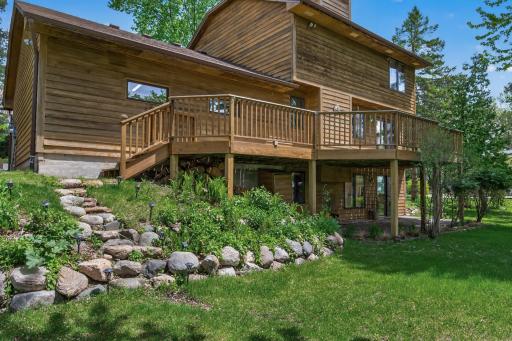 Natural rock steps provide easy access to the water.