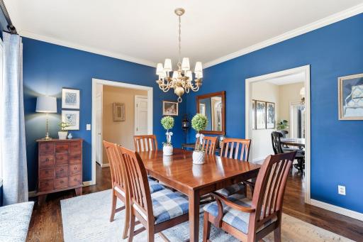 Soft ambient lighting and located steps from the kitchen to create an effortless flow for gatherings