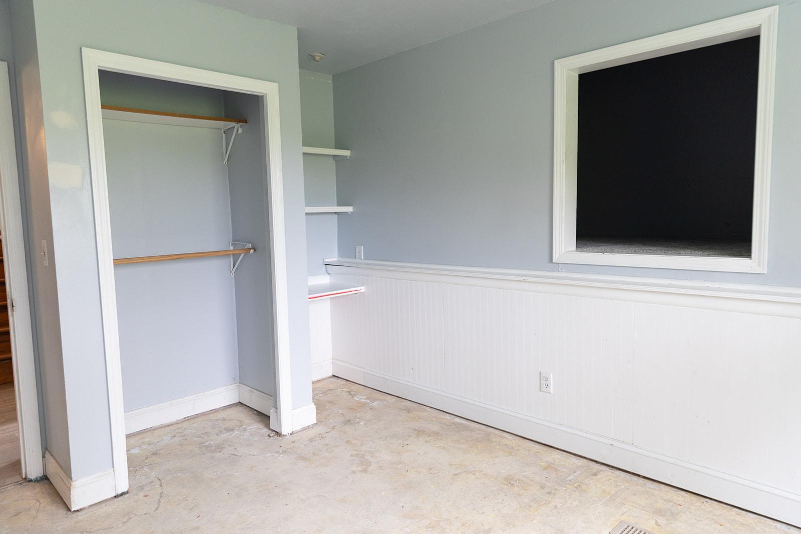 Bedroom 3 on lower level has unique space in the wall