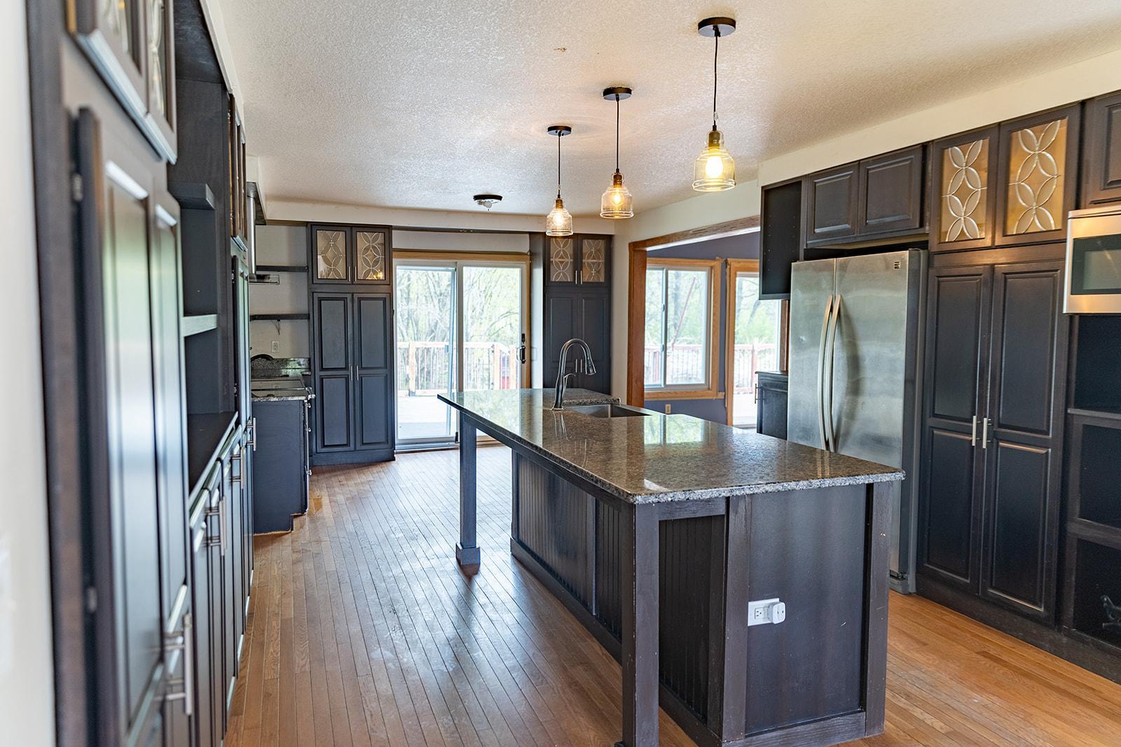 Large kitchen with big center island