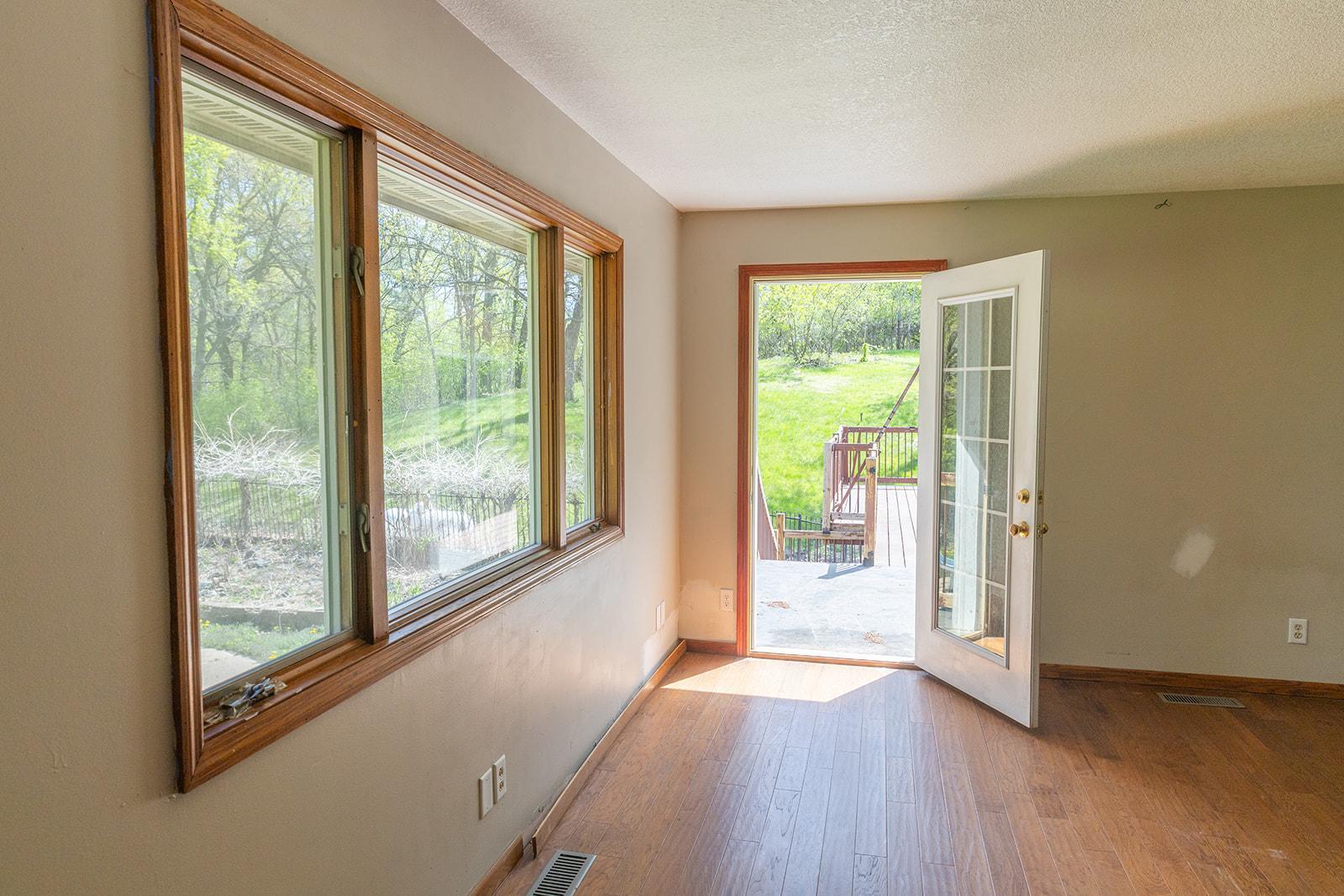Primary suite steps out to back deck