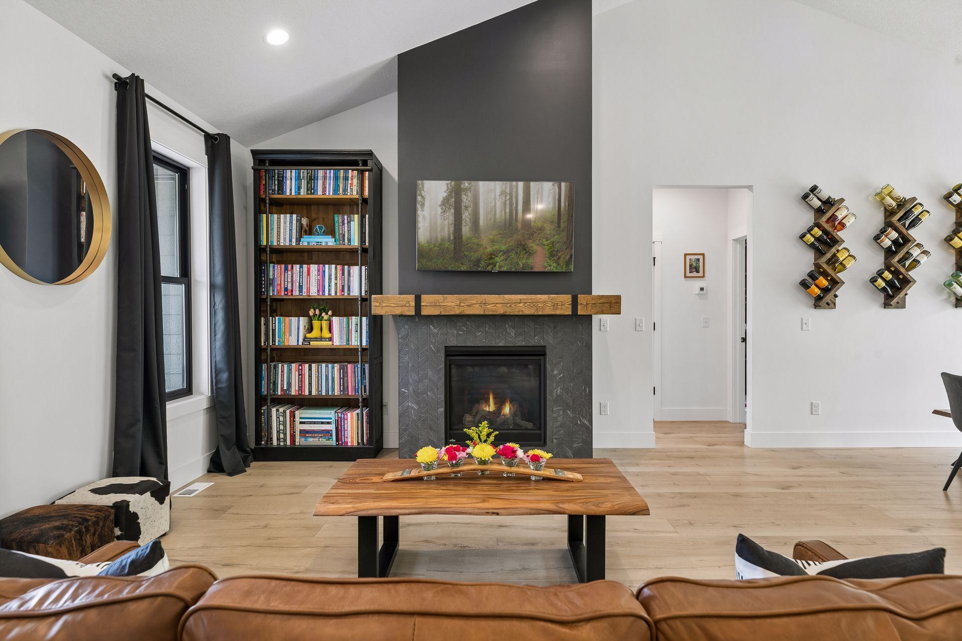 Cozy gas fireplace for warming you up on those chilly fall and winter days