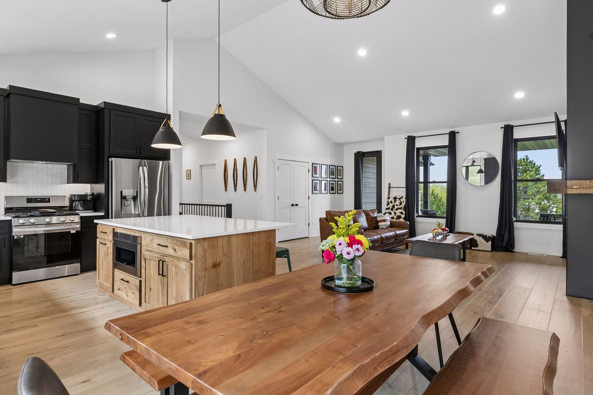 No shortage of space for family and friends in this dining room