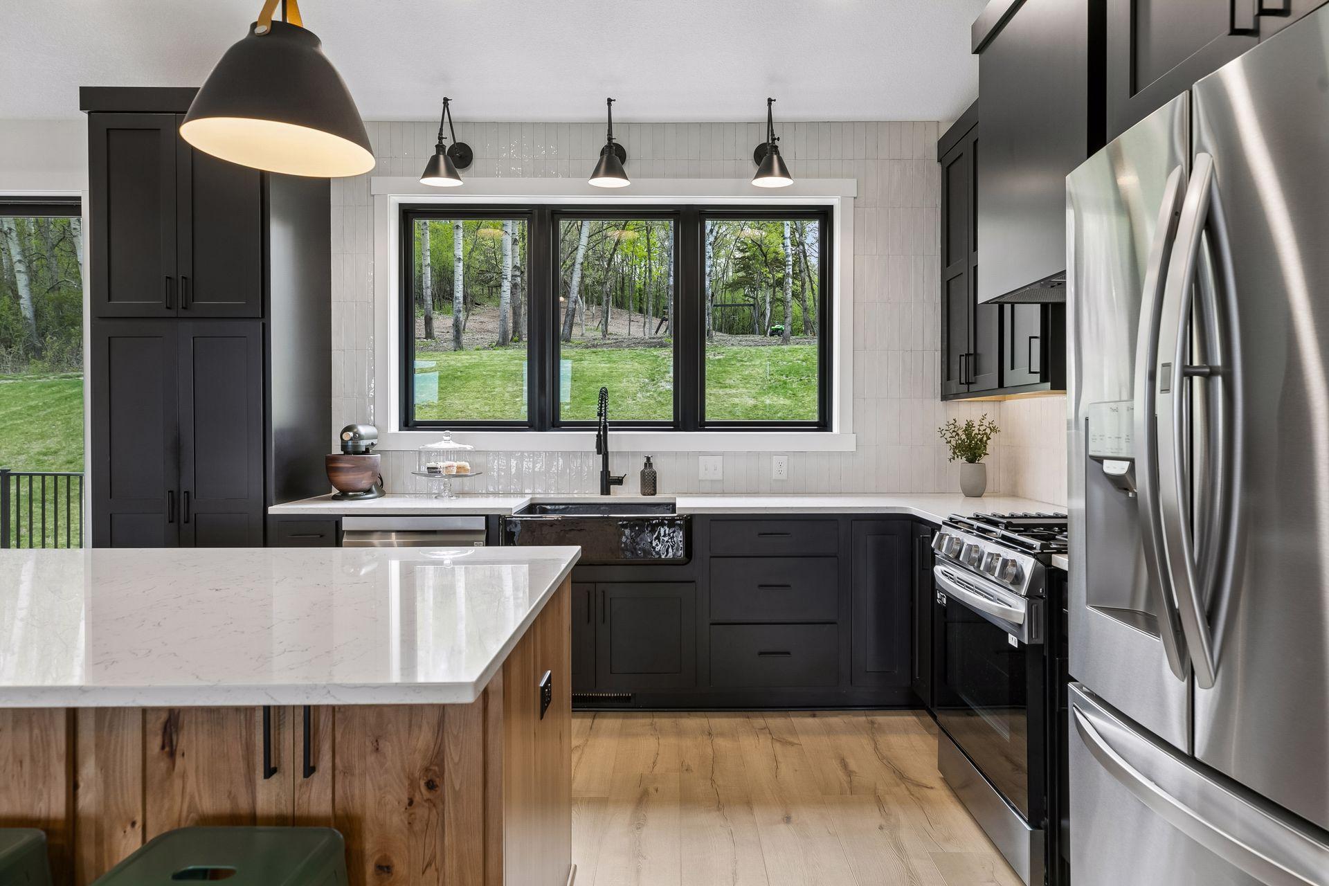 You will love your view of the backyard, play space and wildlife as you take care of kitchen tasks.