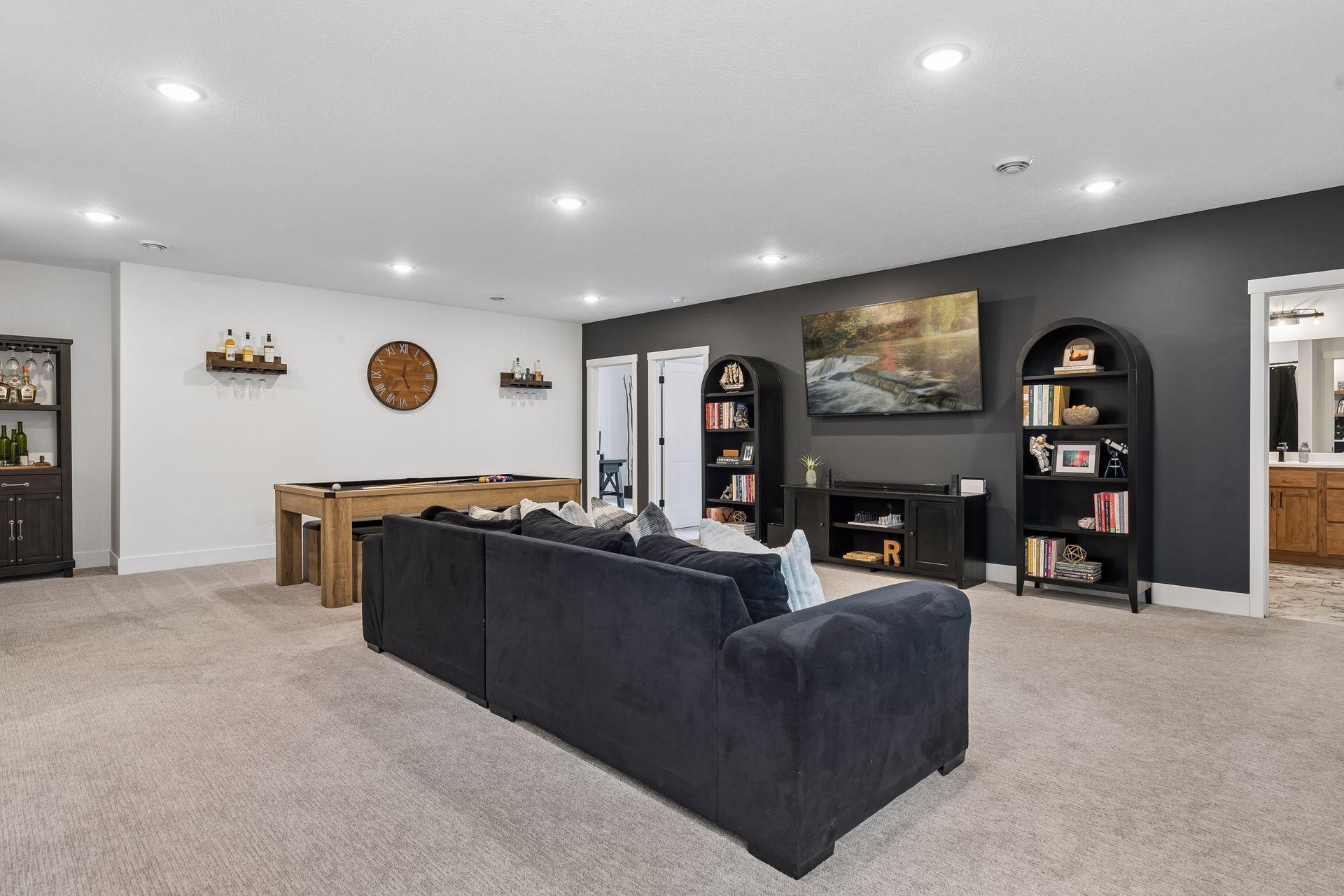 Fun family room in lower level