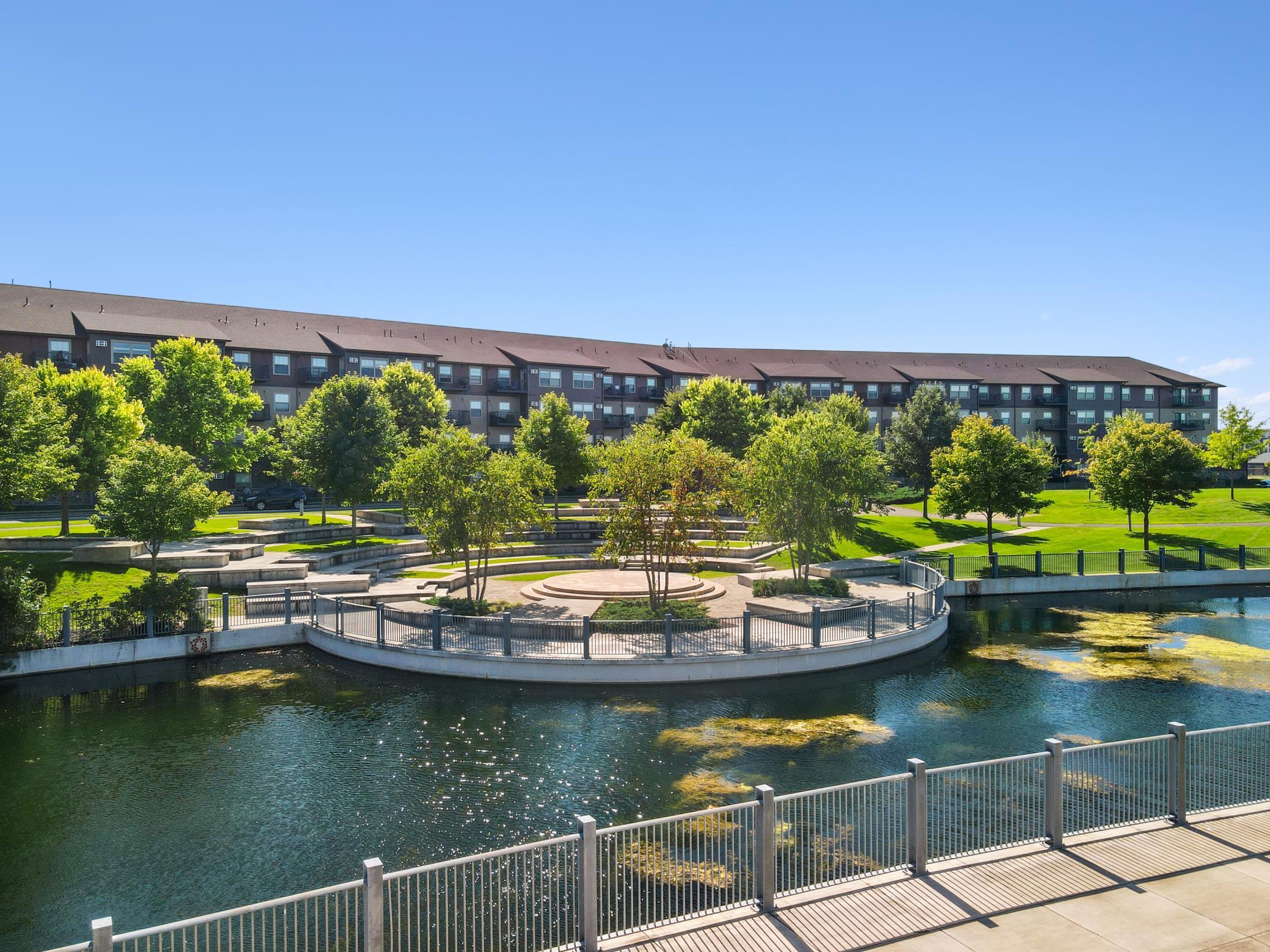 At Parkside, you’ll find the best of outdoor living just steps from your front door is beautiful view of Draw Park, a featuring a waterfall, an amphitheater for summer concerts, and mile-long paved trail for a quick jog or evening stroll.