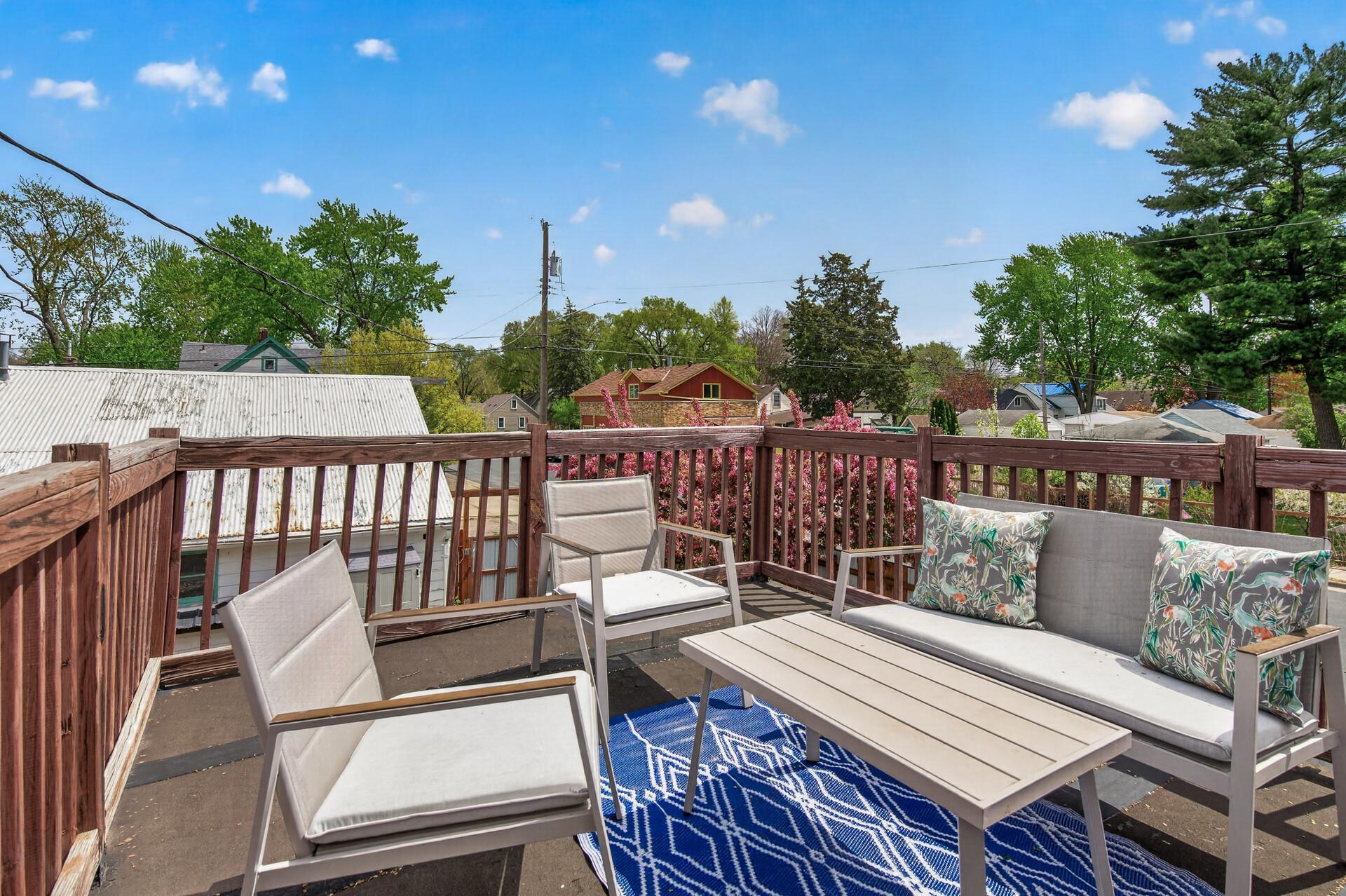 Upstairs on the sunny deck!