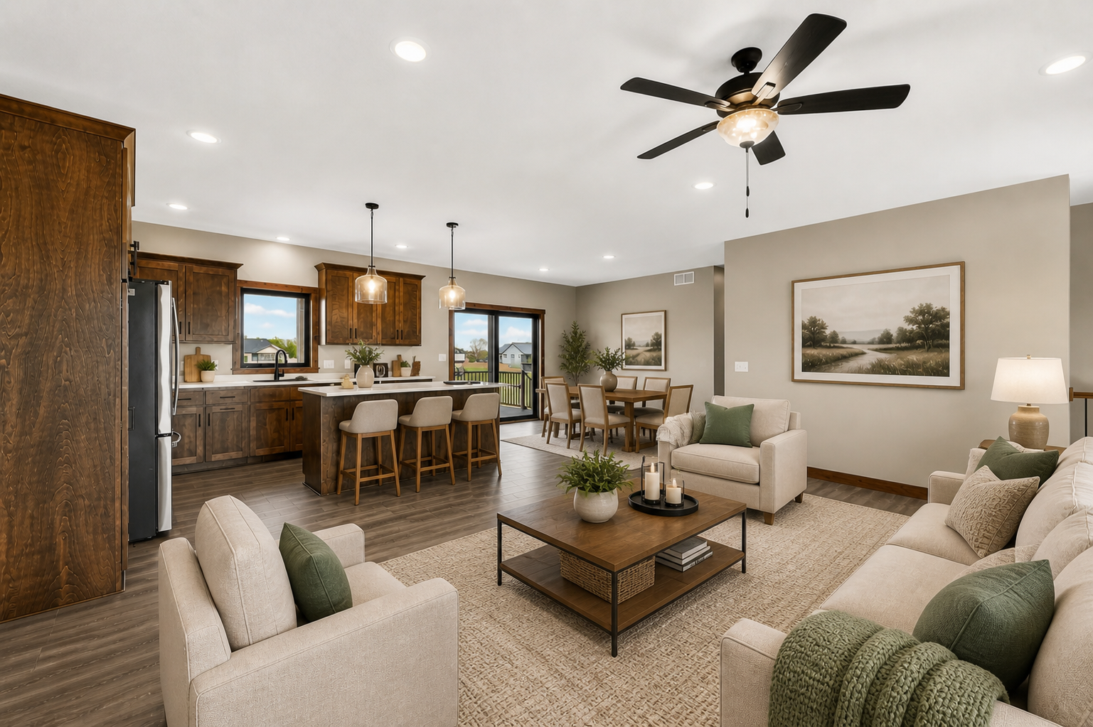 living - kitchen (virtually staged)