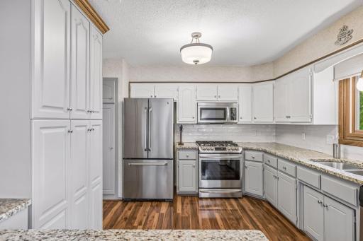 Enjoy the bright, updated kitchen with stainless steel appliances.