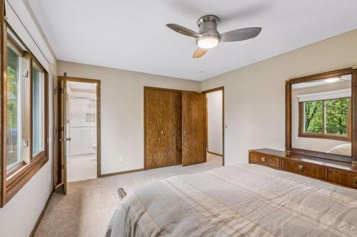 Primary Suite has private bathroom with plenty of room.
